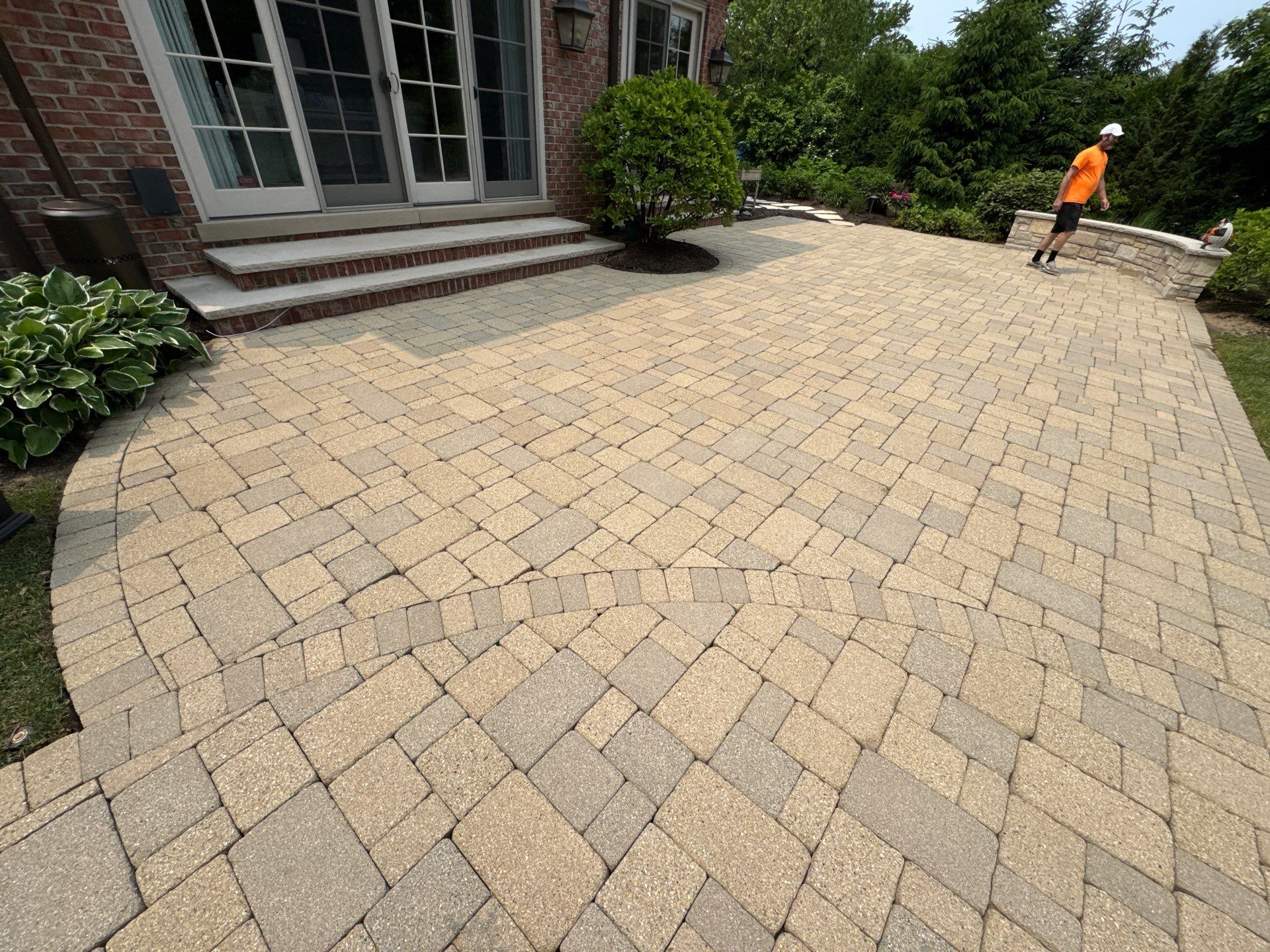 Brick paver repair, cleaning sanding and sealing by Northern Power Washing LLC.
