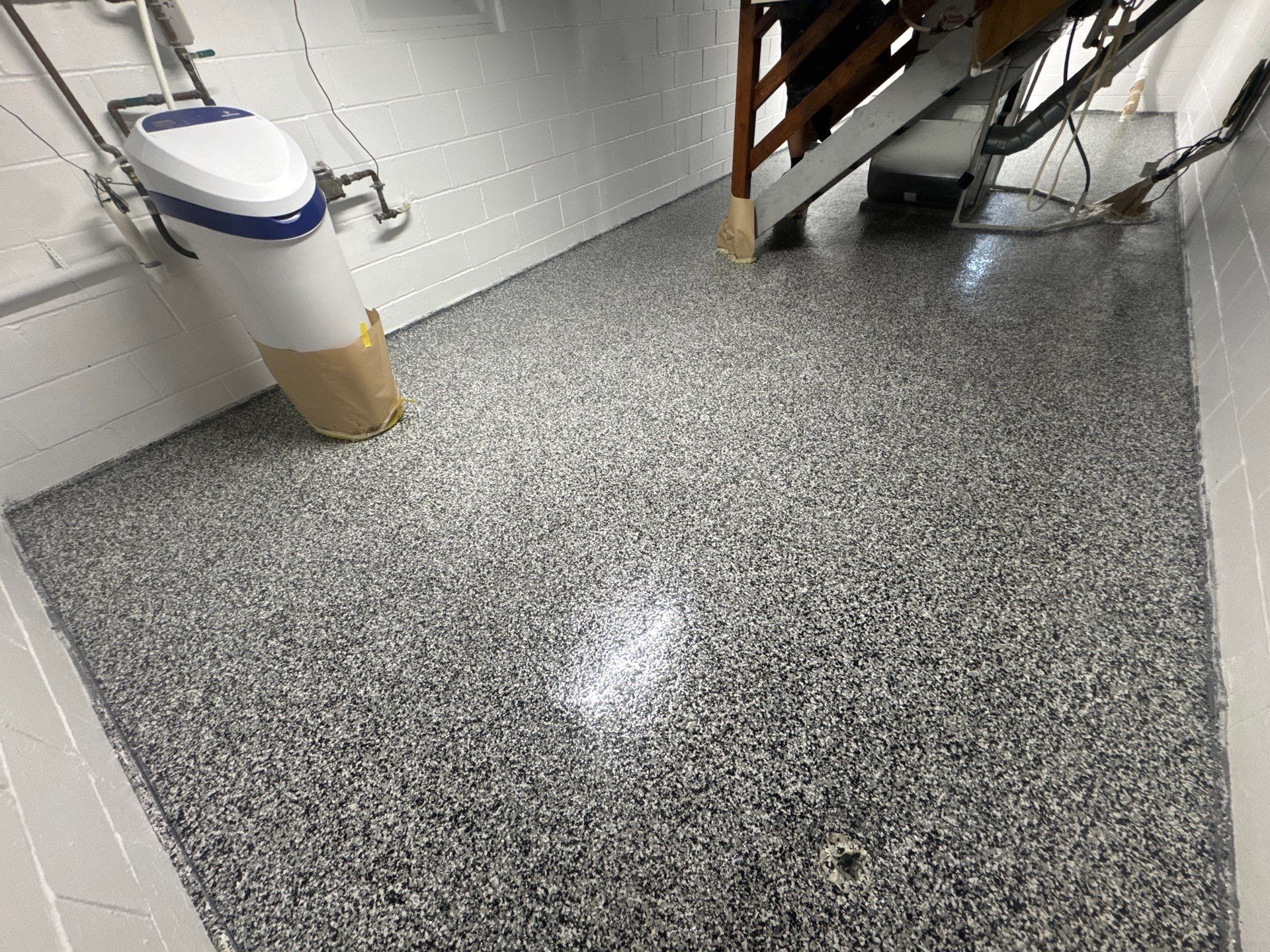Repaint Walls and Apply Epoxy Flooring by Midwest Paint LLC