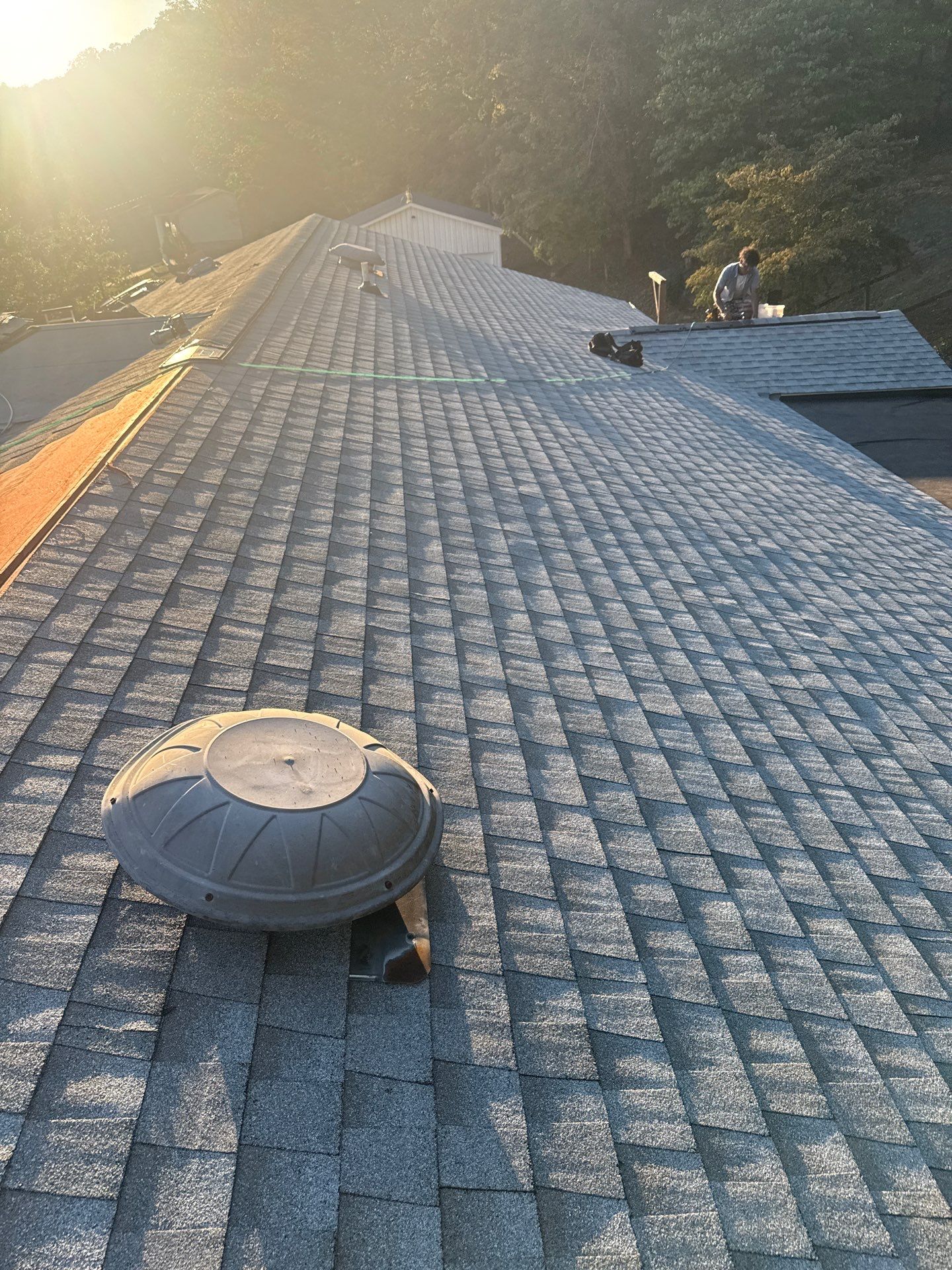 Residential Roofing Installation using GAF Timberline HDZ Fox Hollow Grey by Rainstoppers Roofing