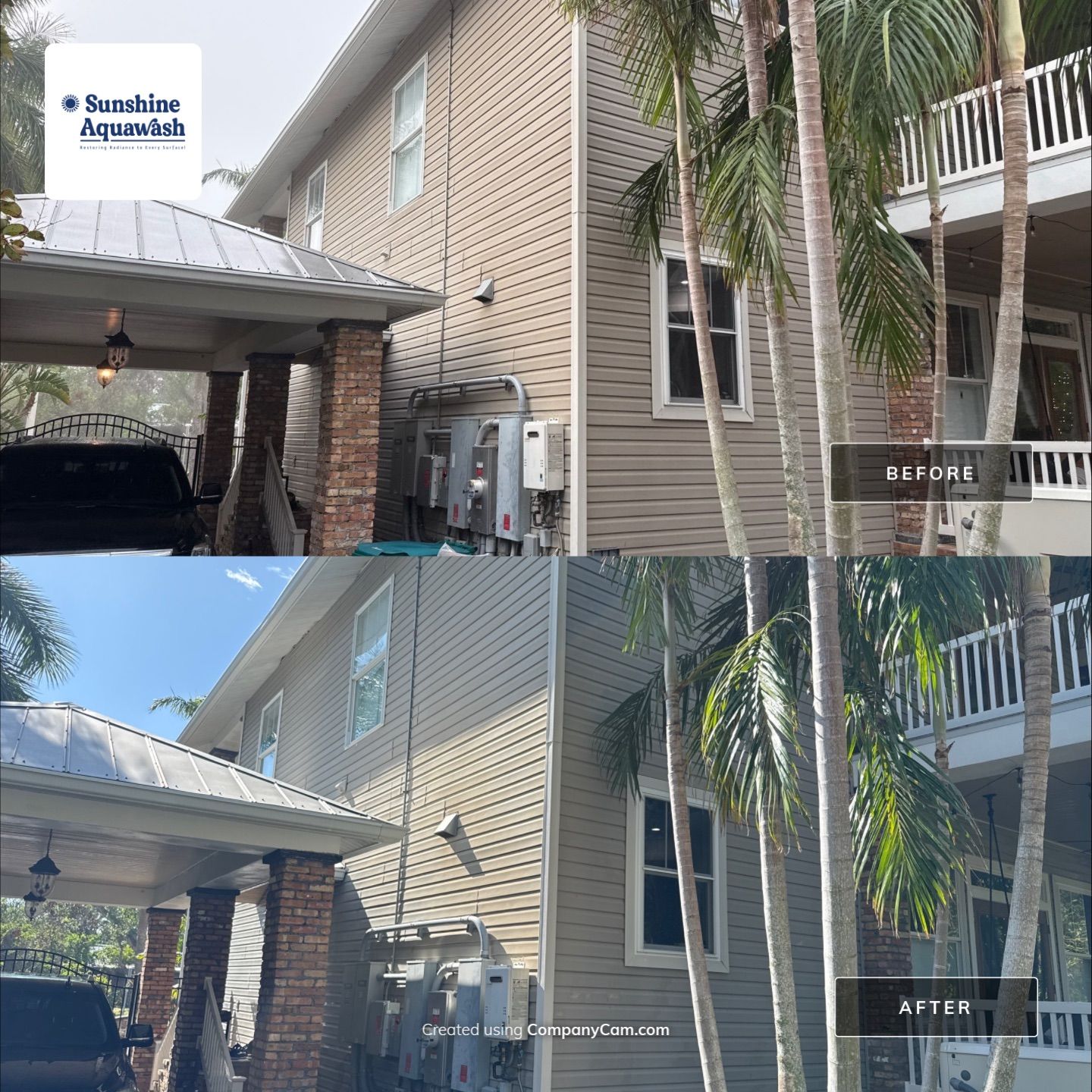 2-Story House Wash and Garage Pressure Washing in Palmetto, FL by Sunshine AquaWash