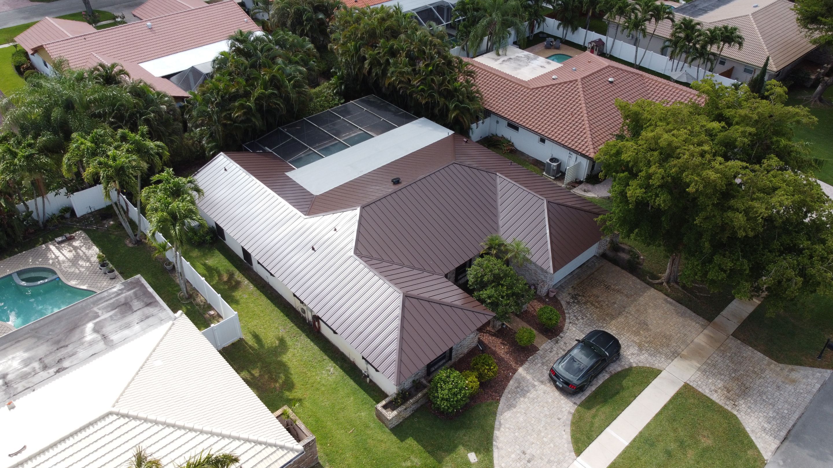 Residential Roofing Installation using 1" Nail strip metal roof by BLUES BROTHERS ROOFING