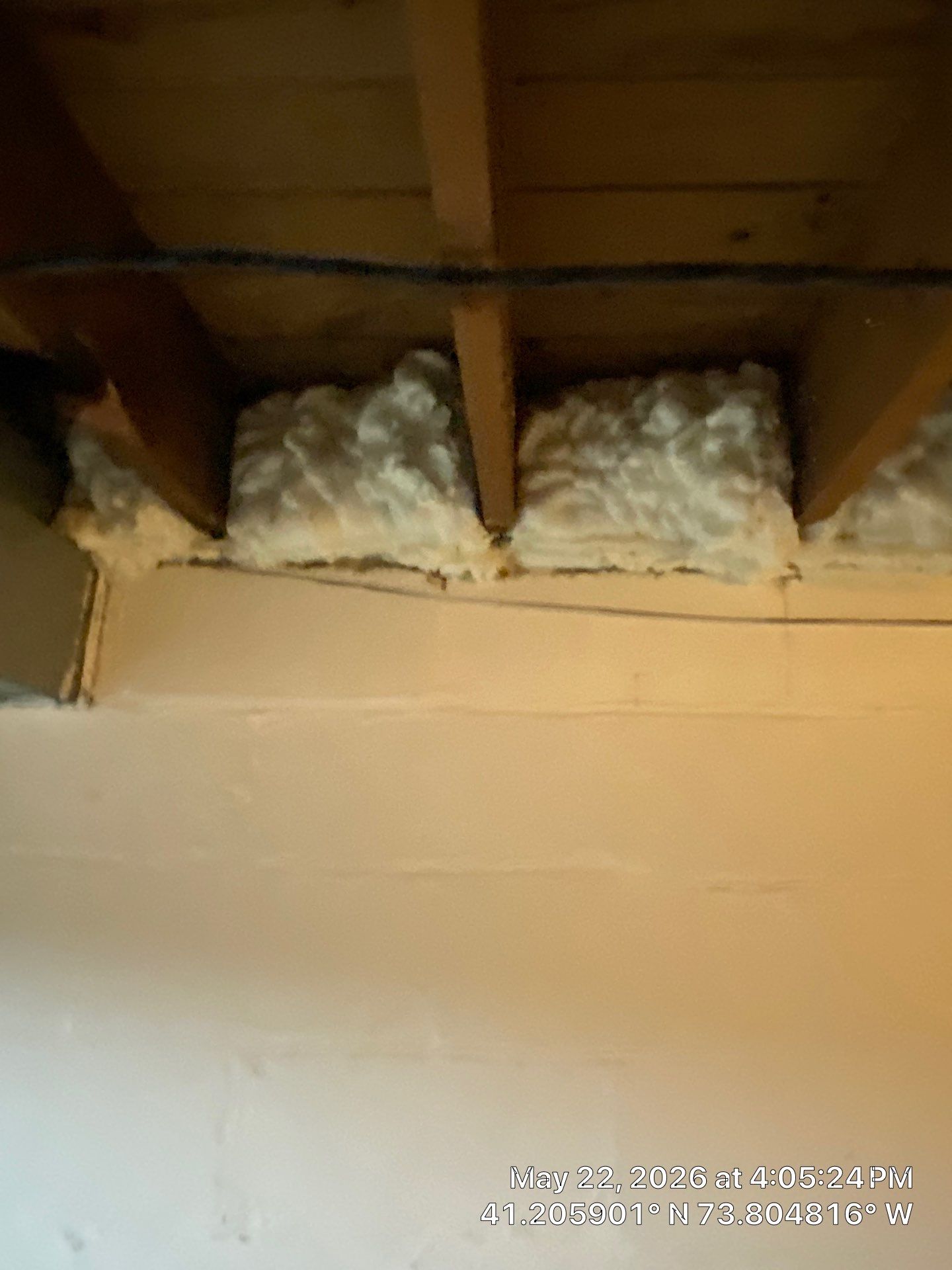 Rim Joist using open cell spray foam by NYS Foam & Energy