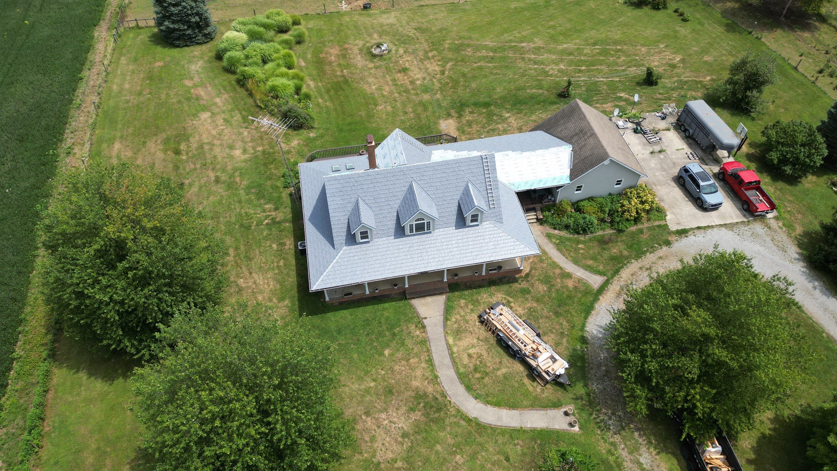 Residential Roofing Installation using ProVia Ironstone Slate Metal Roofing by RoofX 