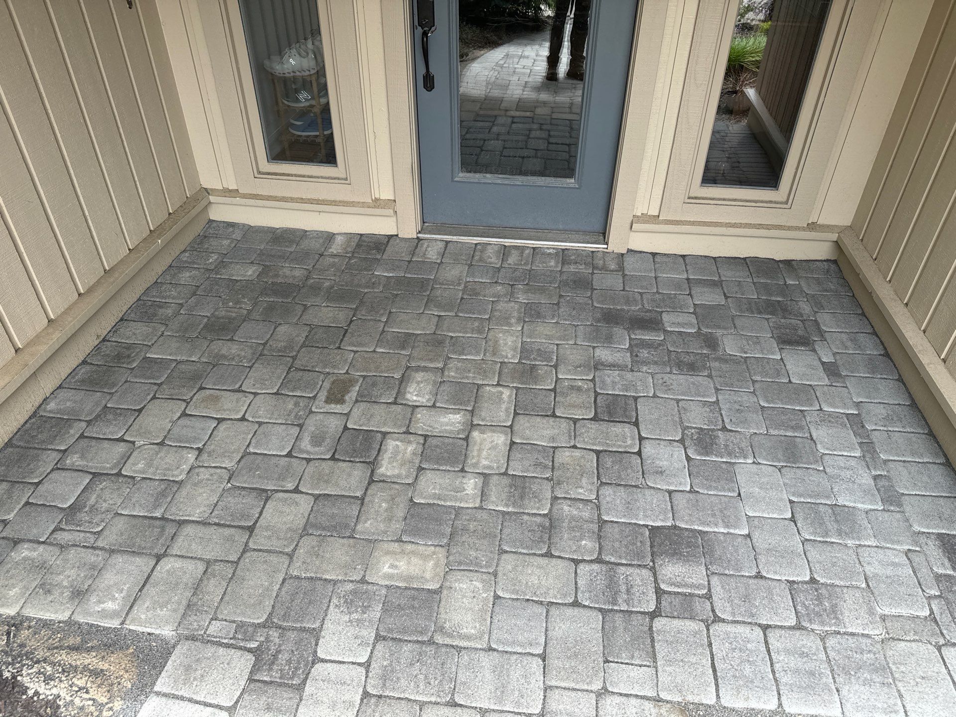 Custom Herringbone Paver Walkway and Entryway in Hilton Head Island by Lowcountry Scapes, LLC