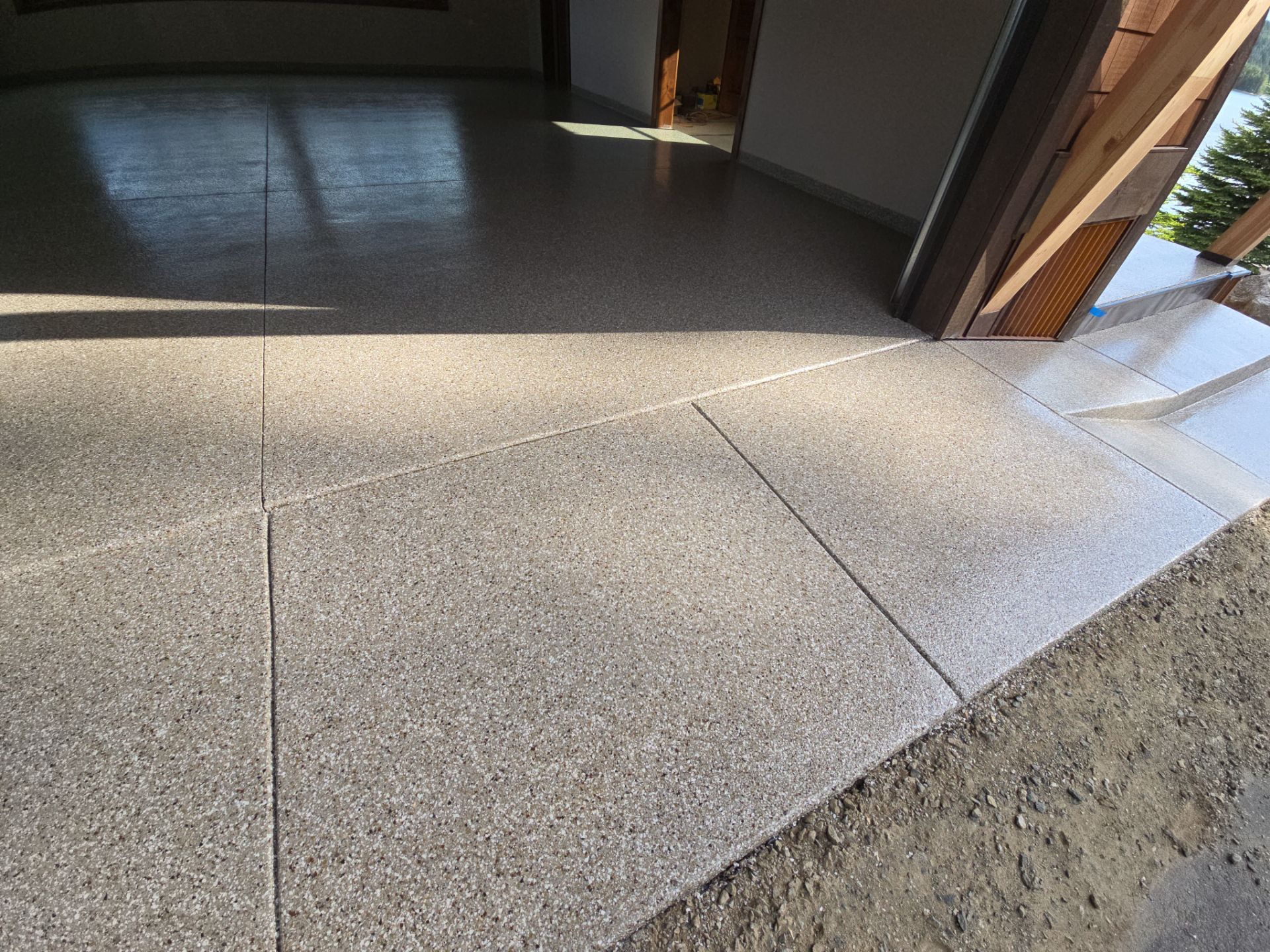 Garage Transformation using Pebble Beach by Croc Coatings, LLC