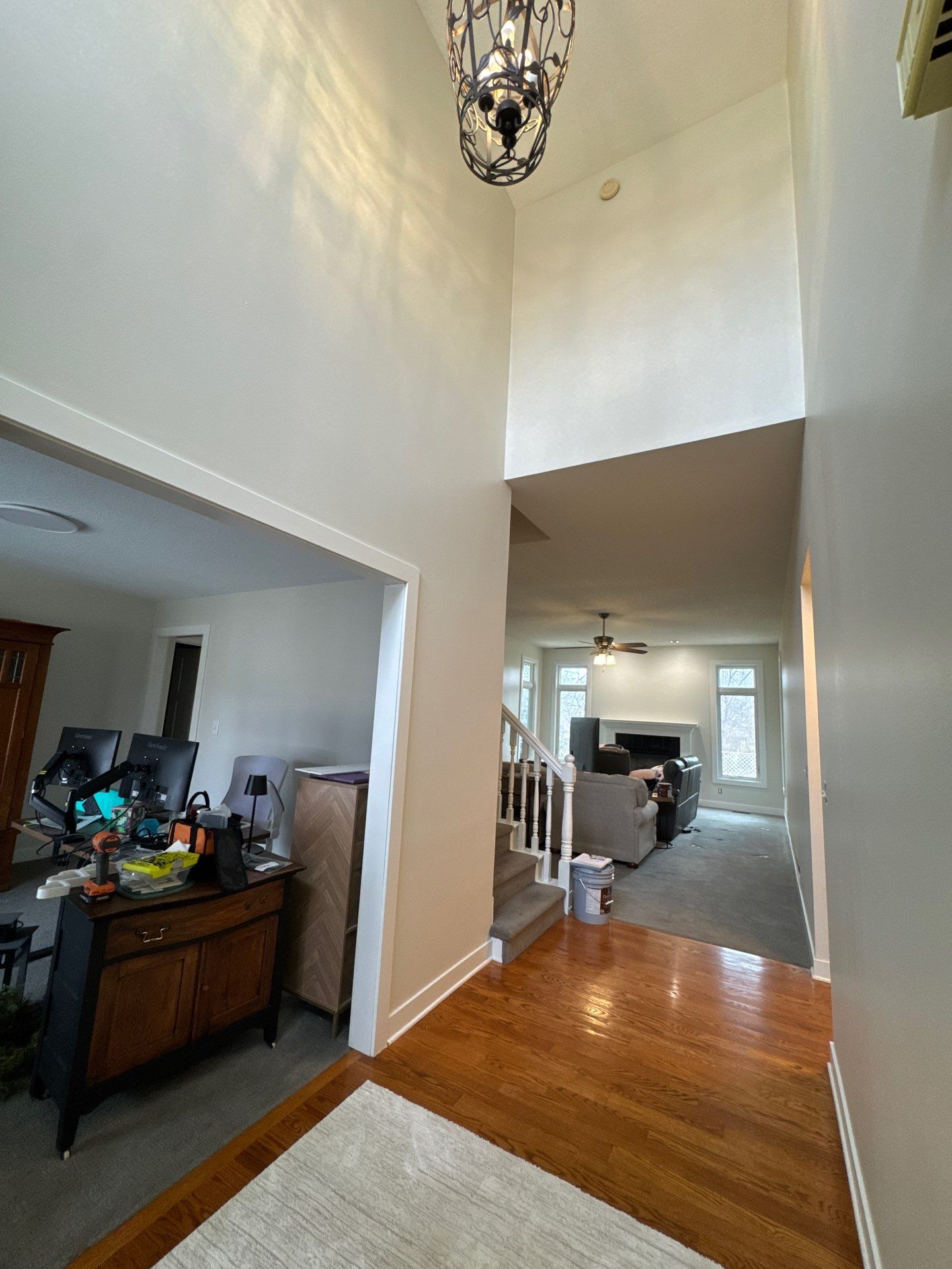 Residential Interior Wall Repaint | Foyer, Stairwell, Hallway & Living Room by Midwest Paint LLC