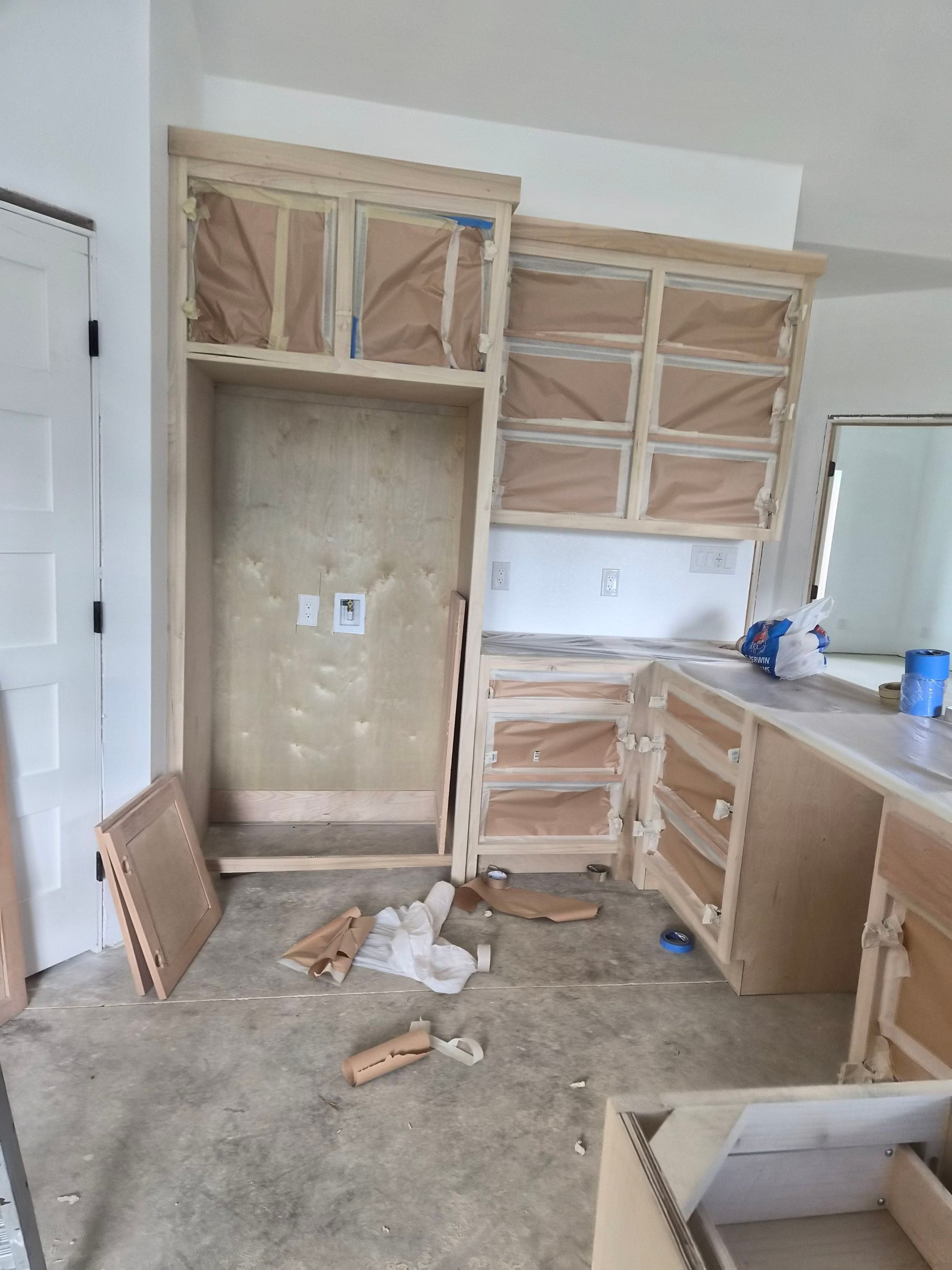 Sage Green Cabinet Transformation in Brownsboro, TX! by Quality Coats Painting