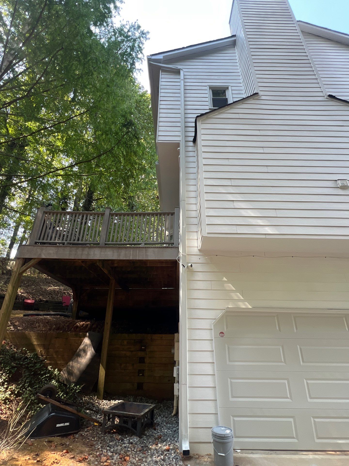 Front Porch Railing Replacement using Trex White Composite Railing by Nelson Exteriors