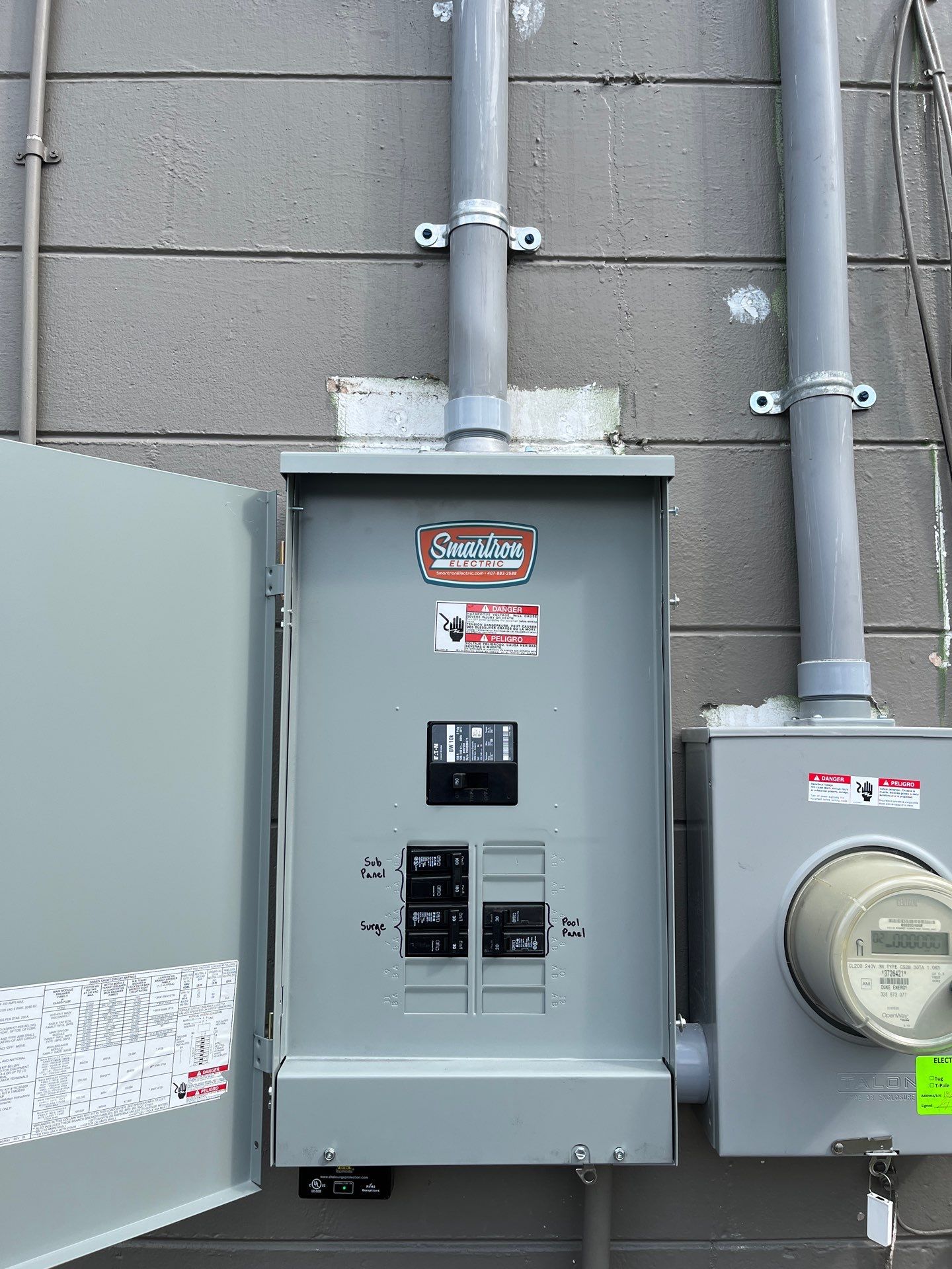 150A Main Panel and Meter Cabinet install in Maitland by Smartron Electric