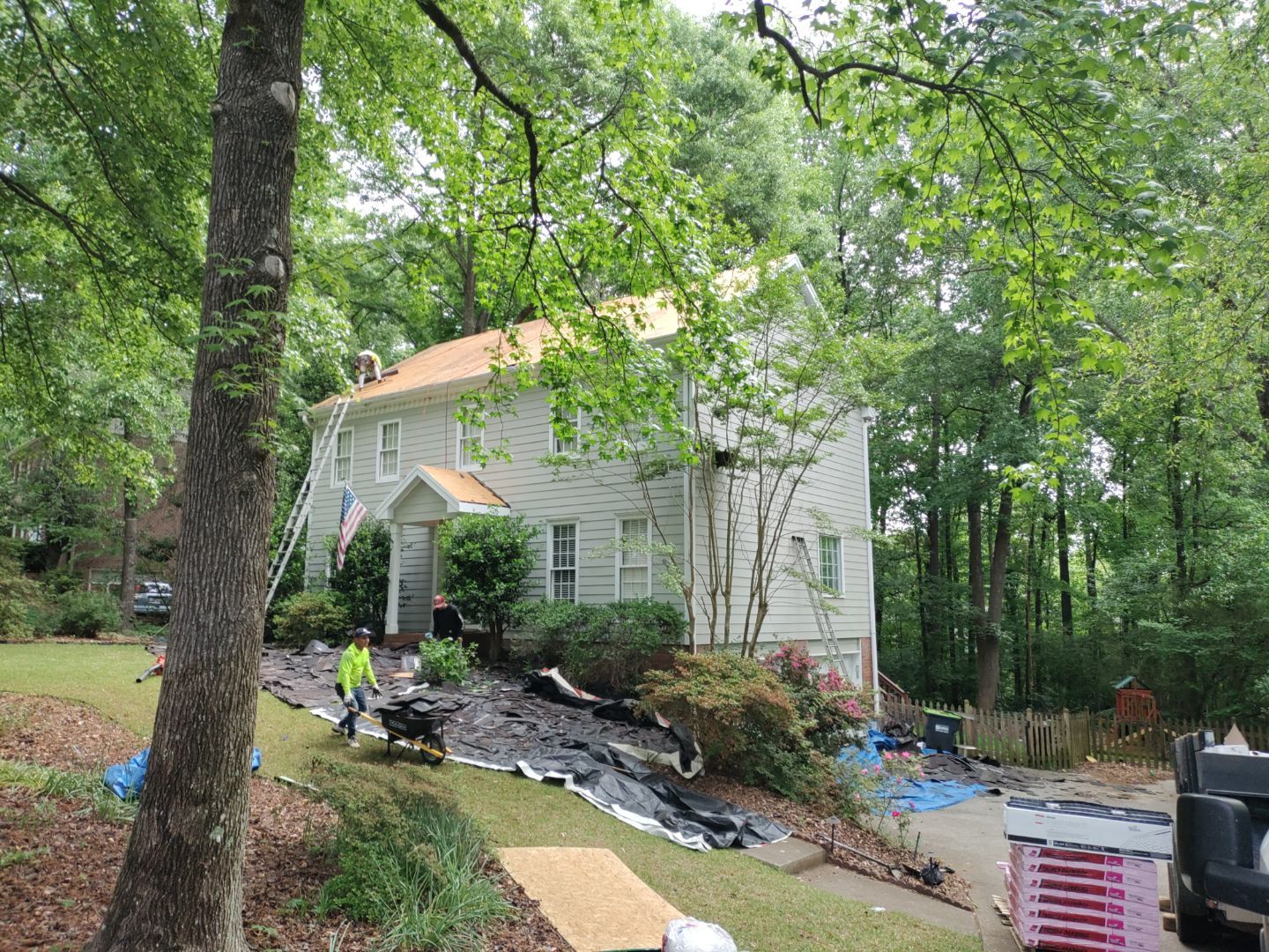 Residential Roof Replacement using Owens Corning Trudef Twilight Black by Inspector Roofing and Restoration