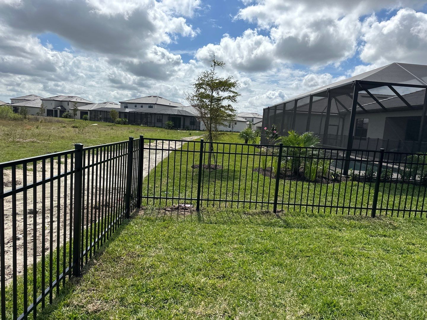 Aluminum Fence Installation using Black 3 Rail Aluminum Fence by Asap fence and gates, LLC