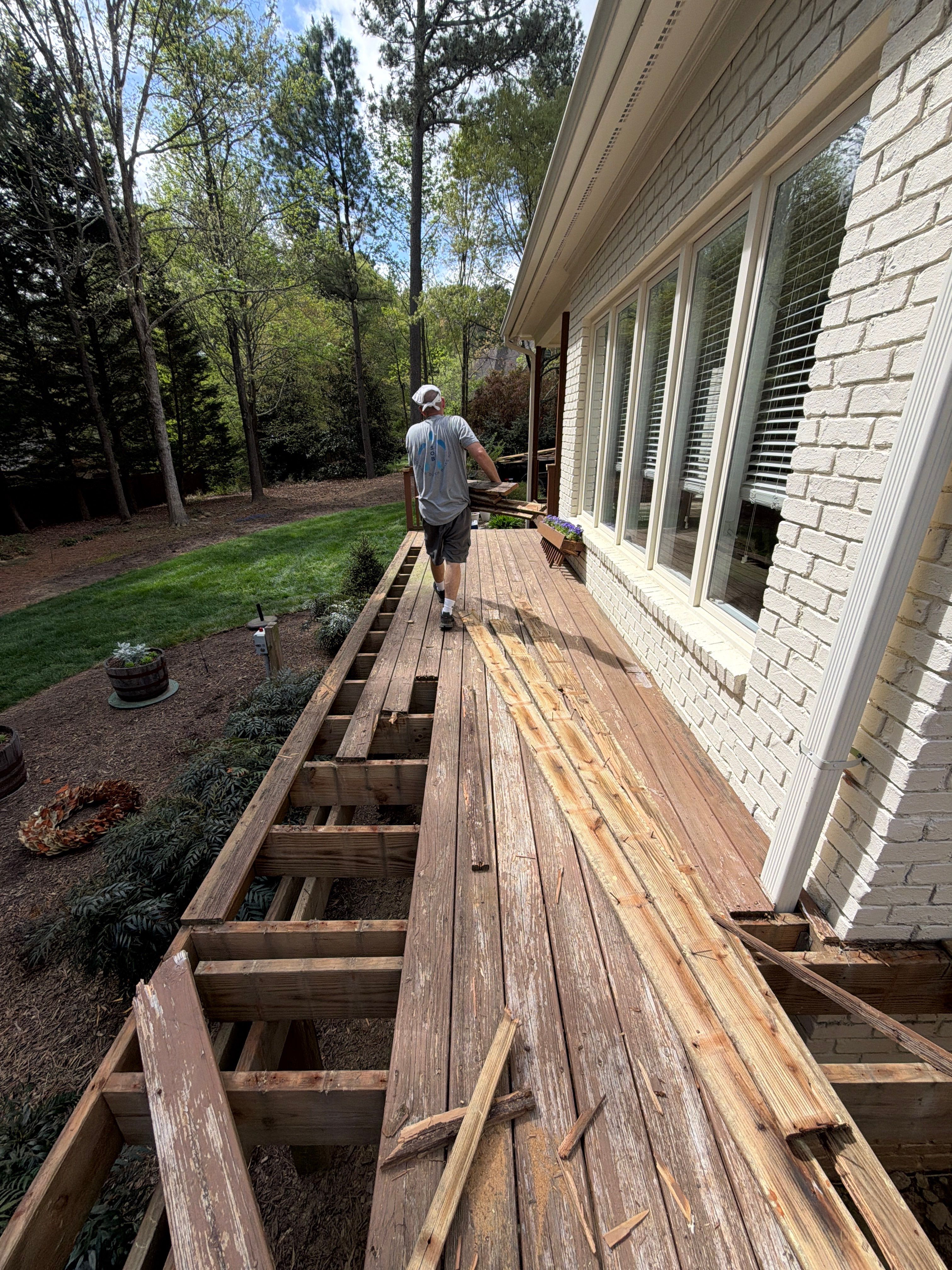 Deck Stain, Round Balusters & Screened Porch Transformation by Billy Weatherspoon Contractor