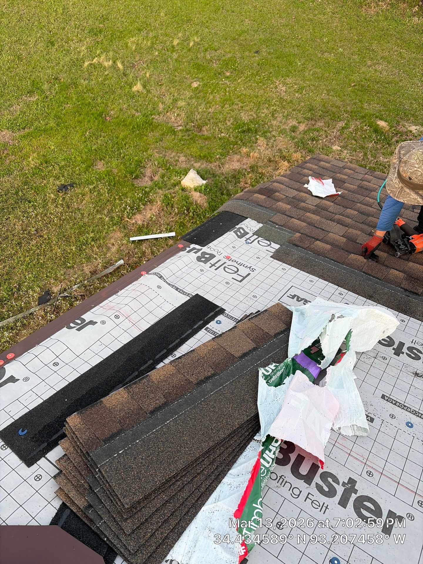 GAF Timberline UHDZ Shingle Roof Replacement and Decking Repair in Pearcy by Temple Roofing and Exteriors