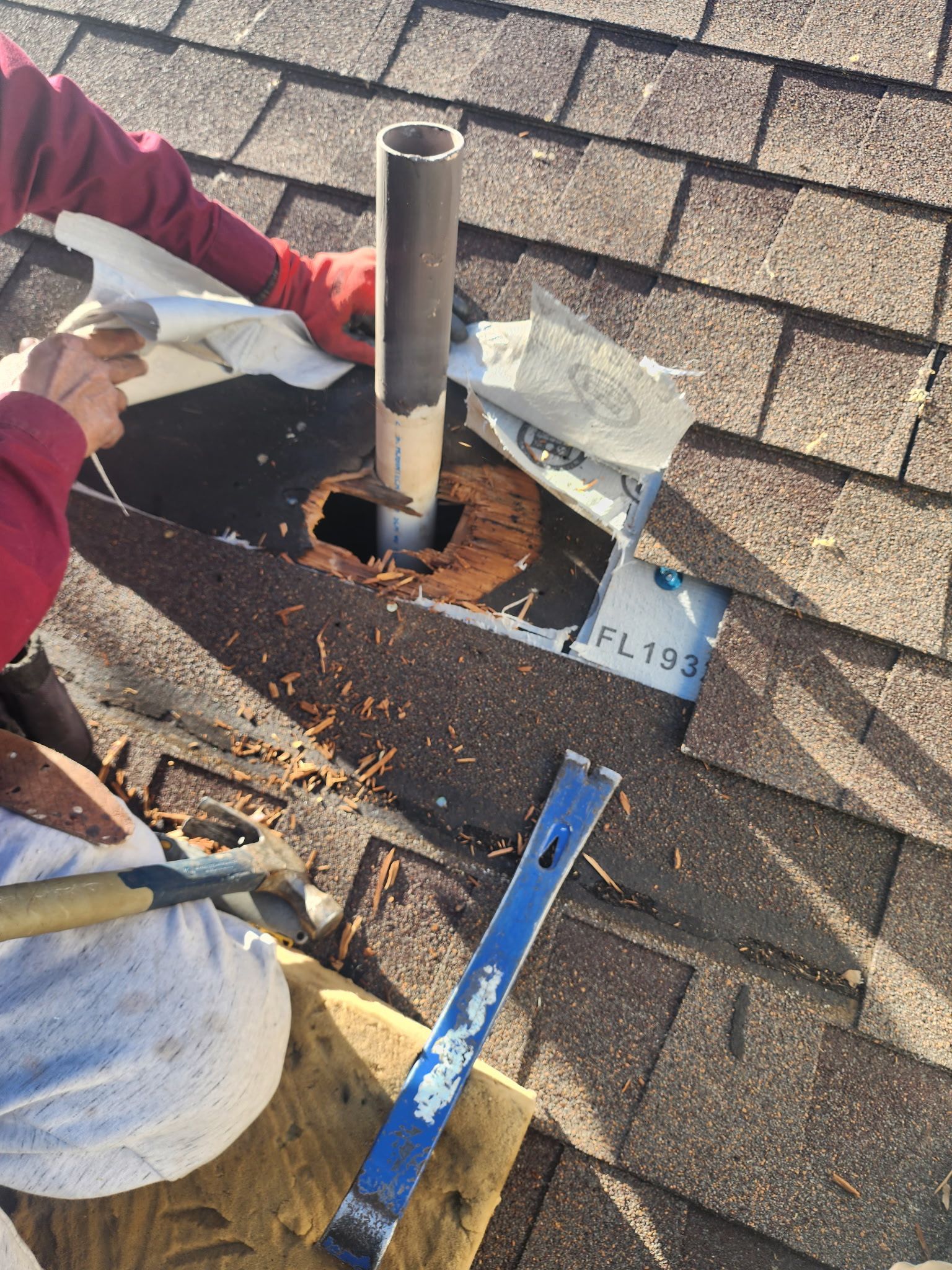 Structural and roof repairs with custom metal work by REPS Austin Area Roofer