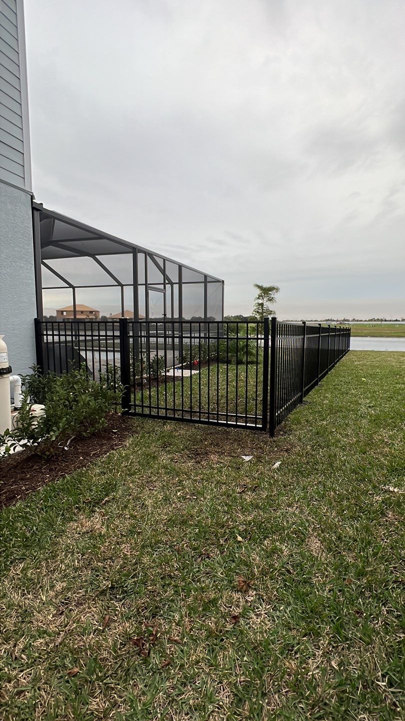 Aluminum Fence Installation using Black 3 Rail Aluminum Fence by Asap fence and gates, LLC