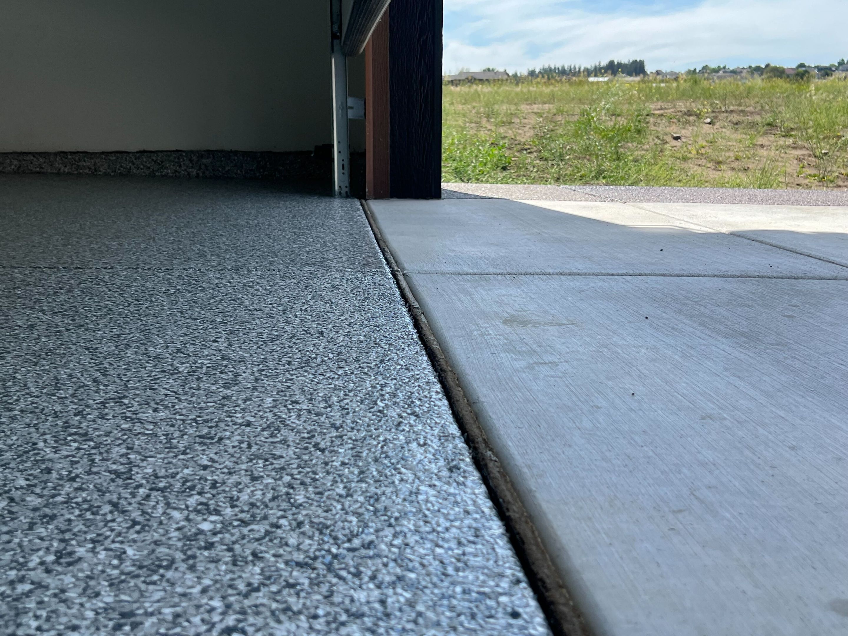 Garage Transformation using Slate Stone by Croc Coatings, LLC