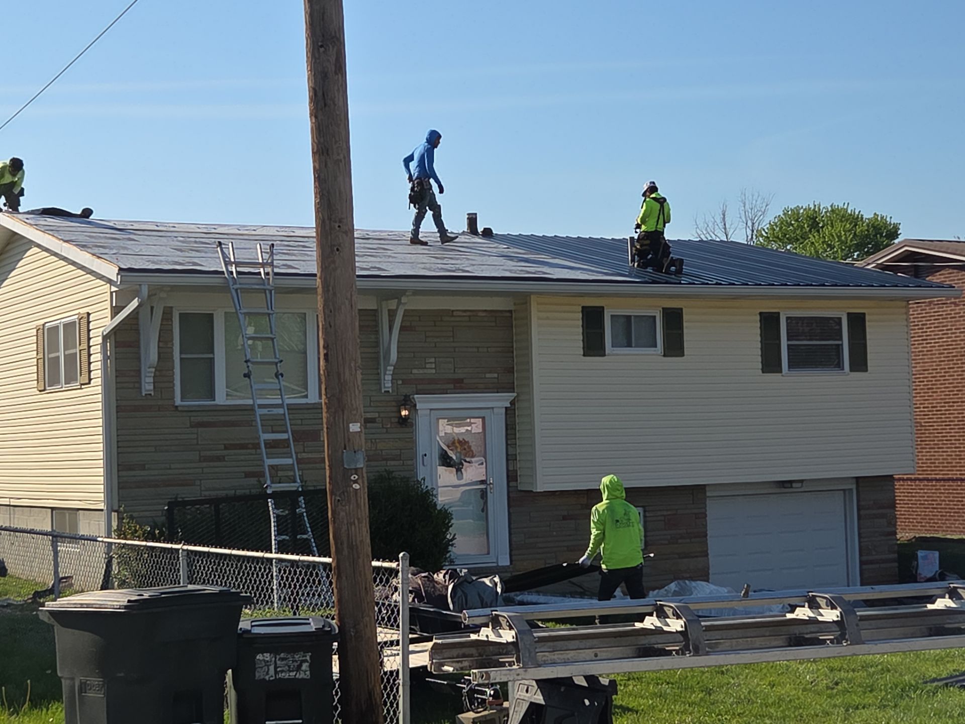 Residential Metal Roofing Installation on South Point Split-Level Home by Mr. Roofer