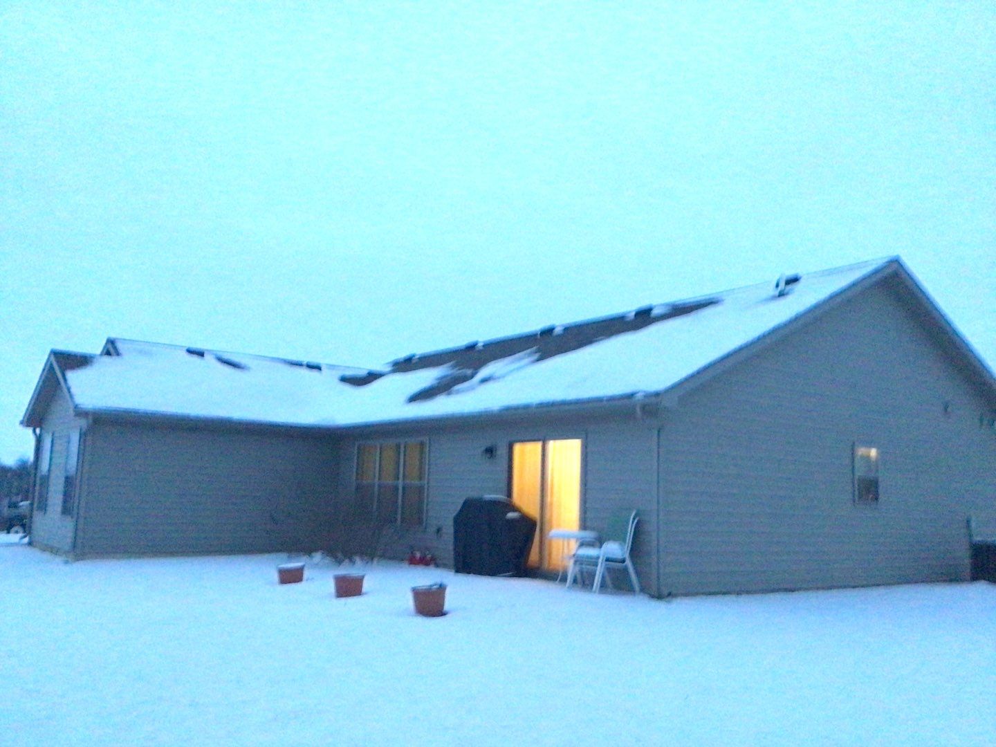 Burgundy Exposed Fastener Metal Roof in Columbia City, Indiana Country Home by 4Ever Metal Roofing
