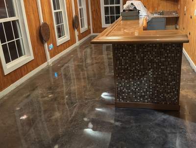 Acid Stain Polished floor to 3500grit