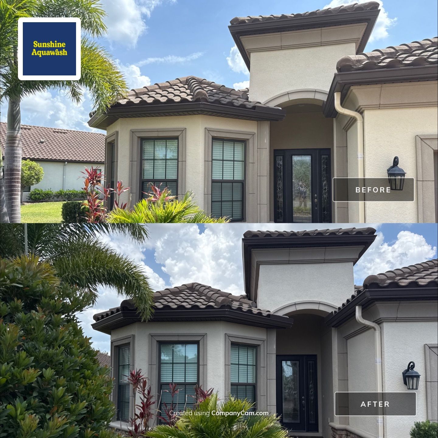 Concrete Tile Roof, Paver Driveway & Lanai Cleaning – Artisan Lakes Esplanade, Palmetto, FL by Sunshine AquaWash