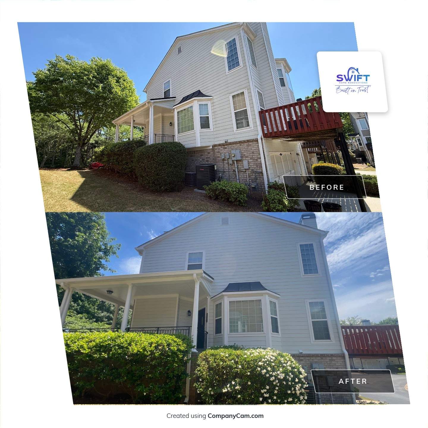 Exterior Painting and Facade Refresh for Suwanee Multi-Story Home by Swift Home Renovations