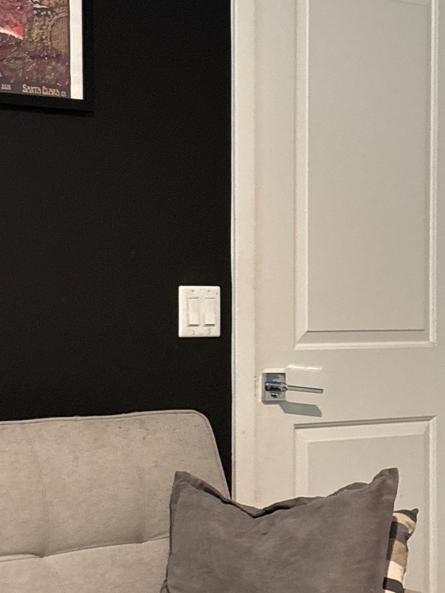 Modern Interior Renovation Featuring Black Accent Walls and AV Installation by CompanyCam Sales Demo