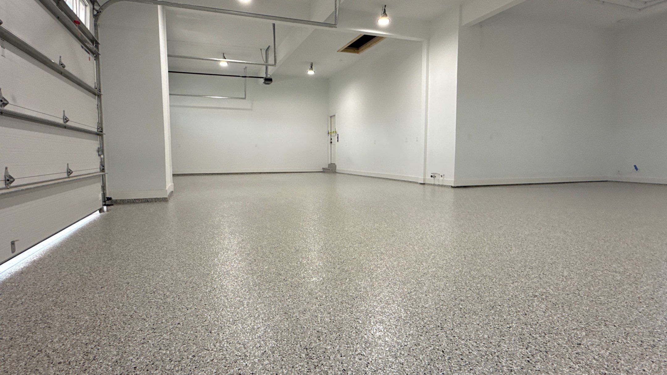 Chris Made The Great Choice Of Cabin Fever Flake Floor by Banner Garage