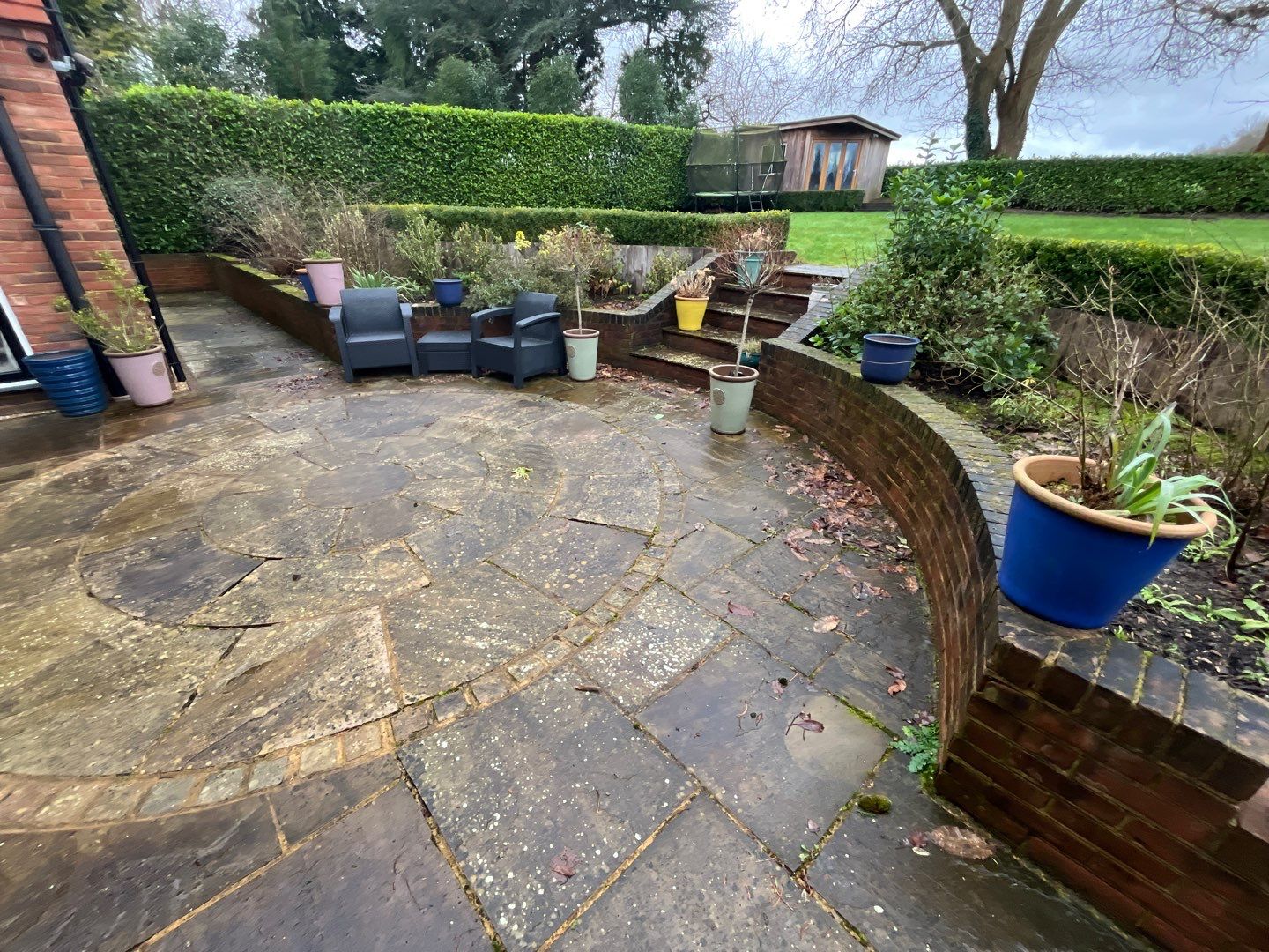 Patio Area Spring Clean using 18inch Whirlaway FSC by Ges Exterior Cleaning ltd