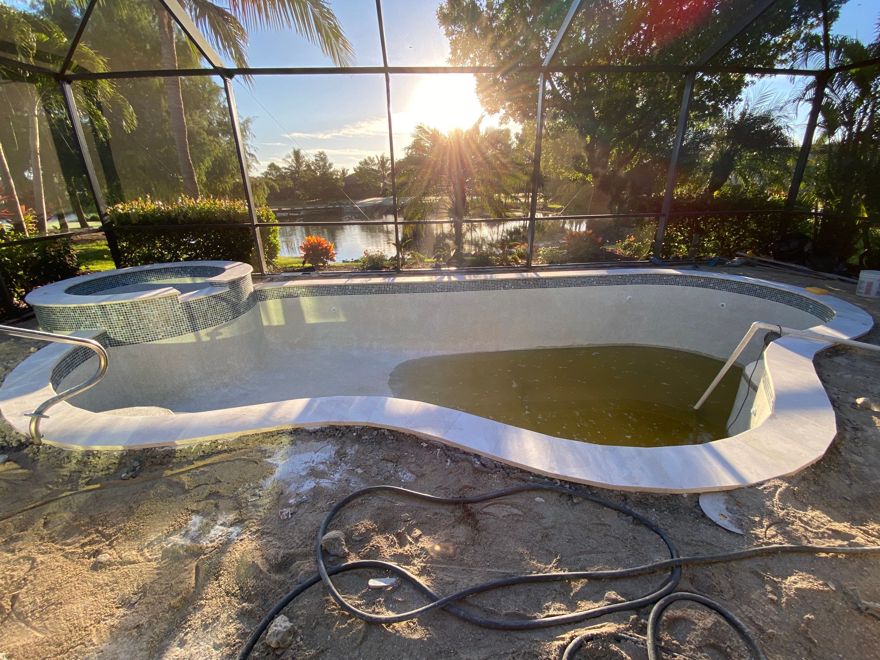 Textured Marble Pool Deck - Bonita National Golf & Country Club by Old Town Pavers Llc