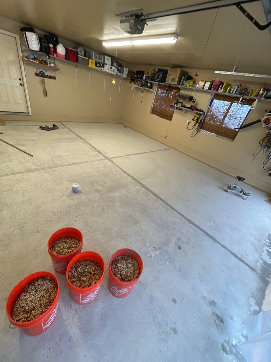 Garage Transformation using Sandstone by Croc Coatings, LLC