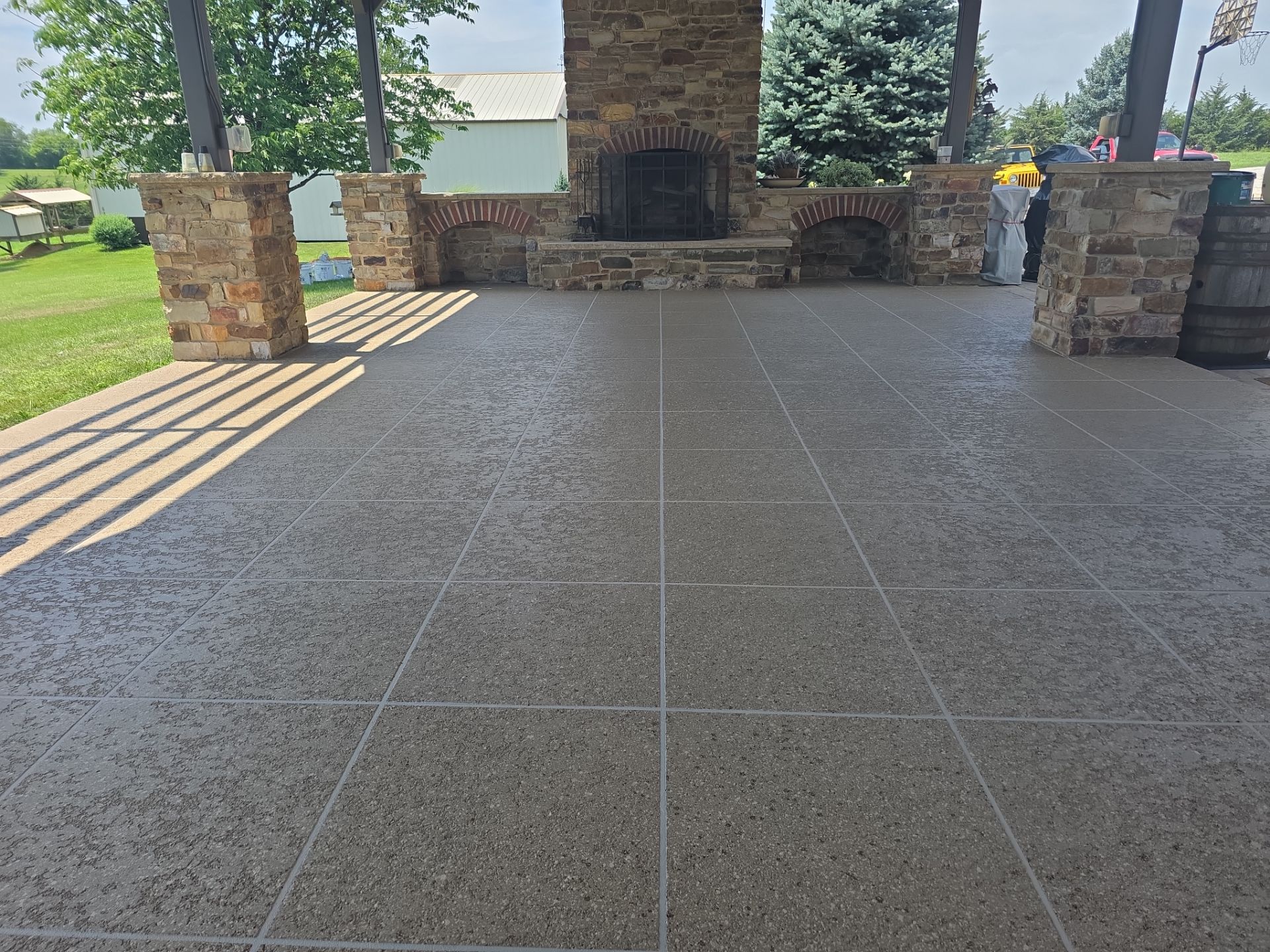 Custom Back Patio Resurface - Kearney, MO by Big Red Decorative Concrete, LLC
