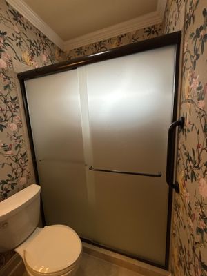 Framed Shower Slider w/ Satin Glass 
