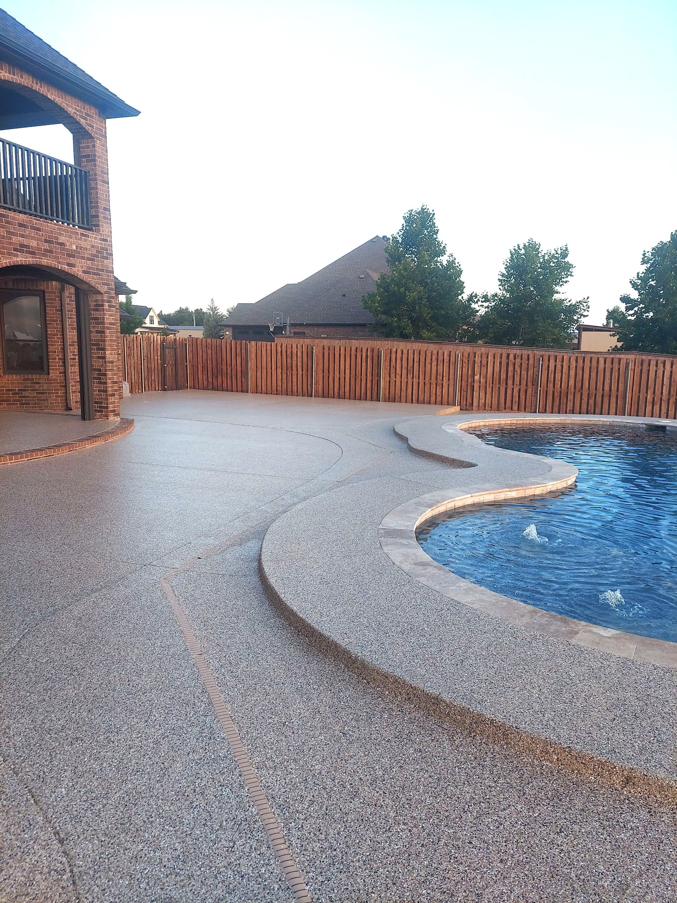Patio & Pool Deck Coating with Sandstone by Copperhead Coatings