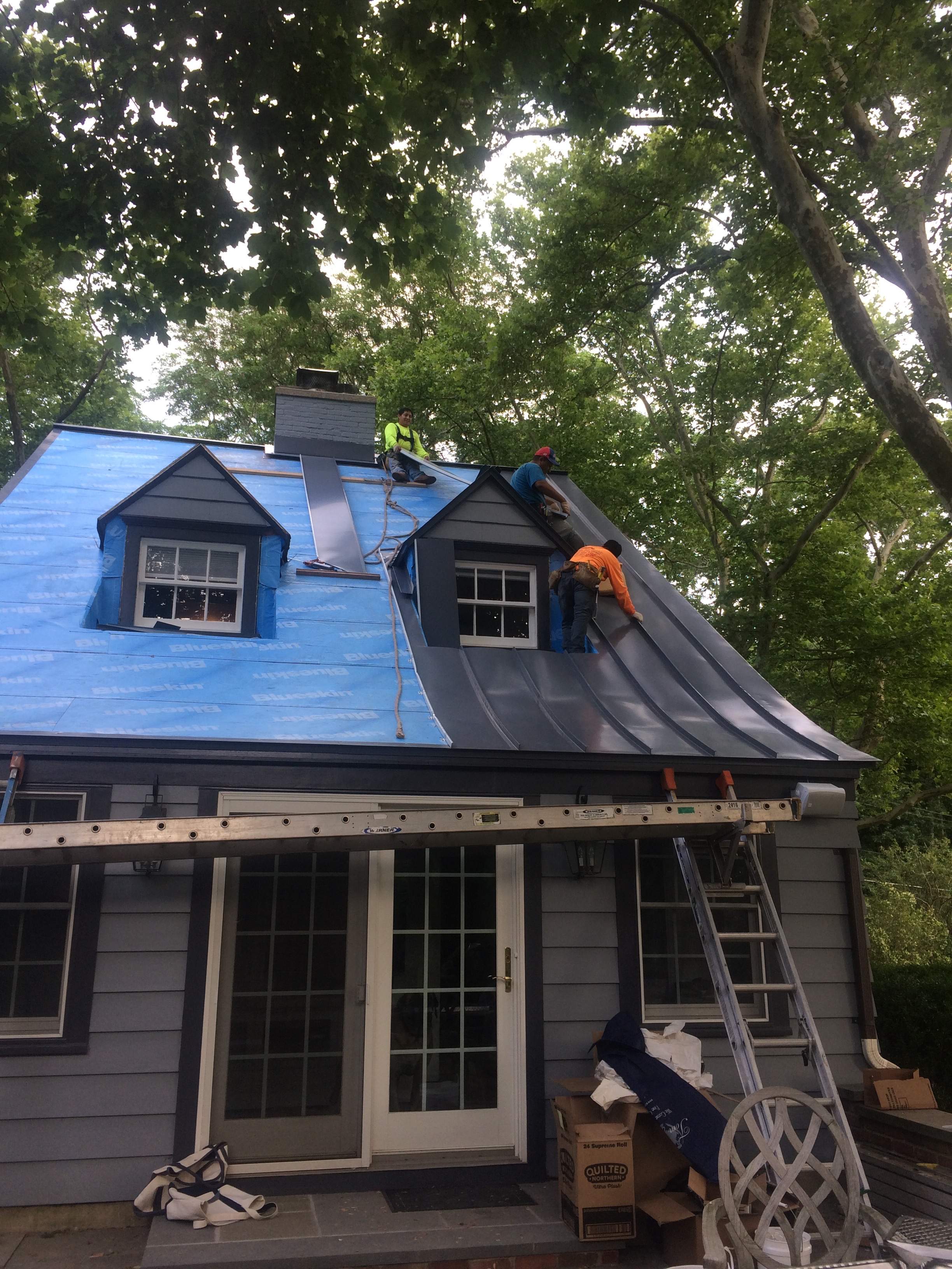 Standing Seam Metal Roof using Aluminum 032GA color Charcoal Grey by CMNG LLC