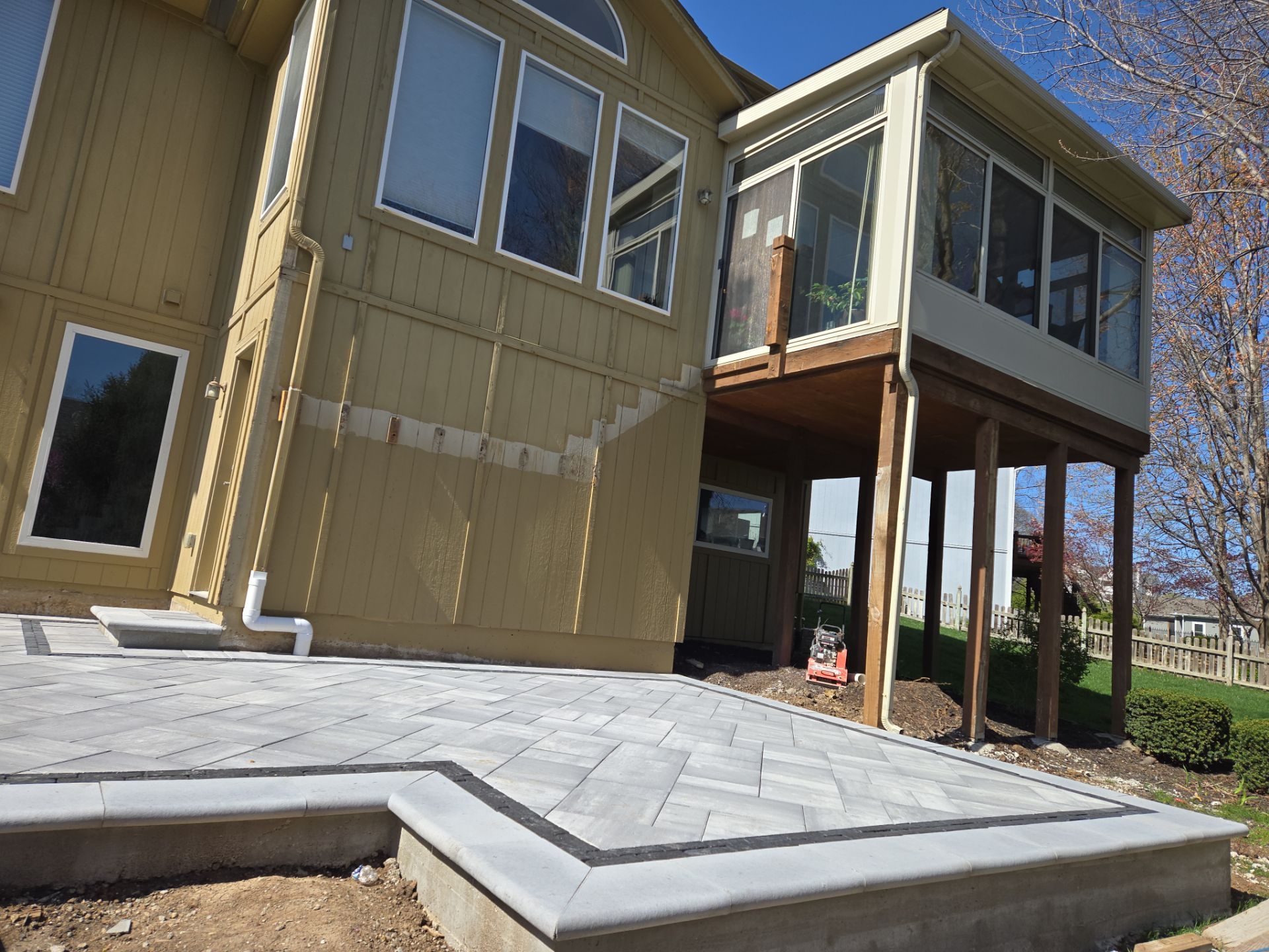 Back Yard Patio, Pergola, and Deck by LAND ESCAPES LLC