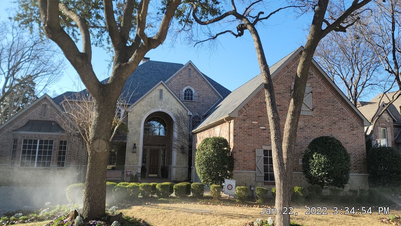 Insurance Claim Roof and Gutters using Owens Corning - Duration- Estate Gray -New Gutters - Exterior paint by Tex-Line Roofing
