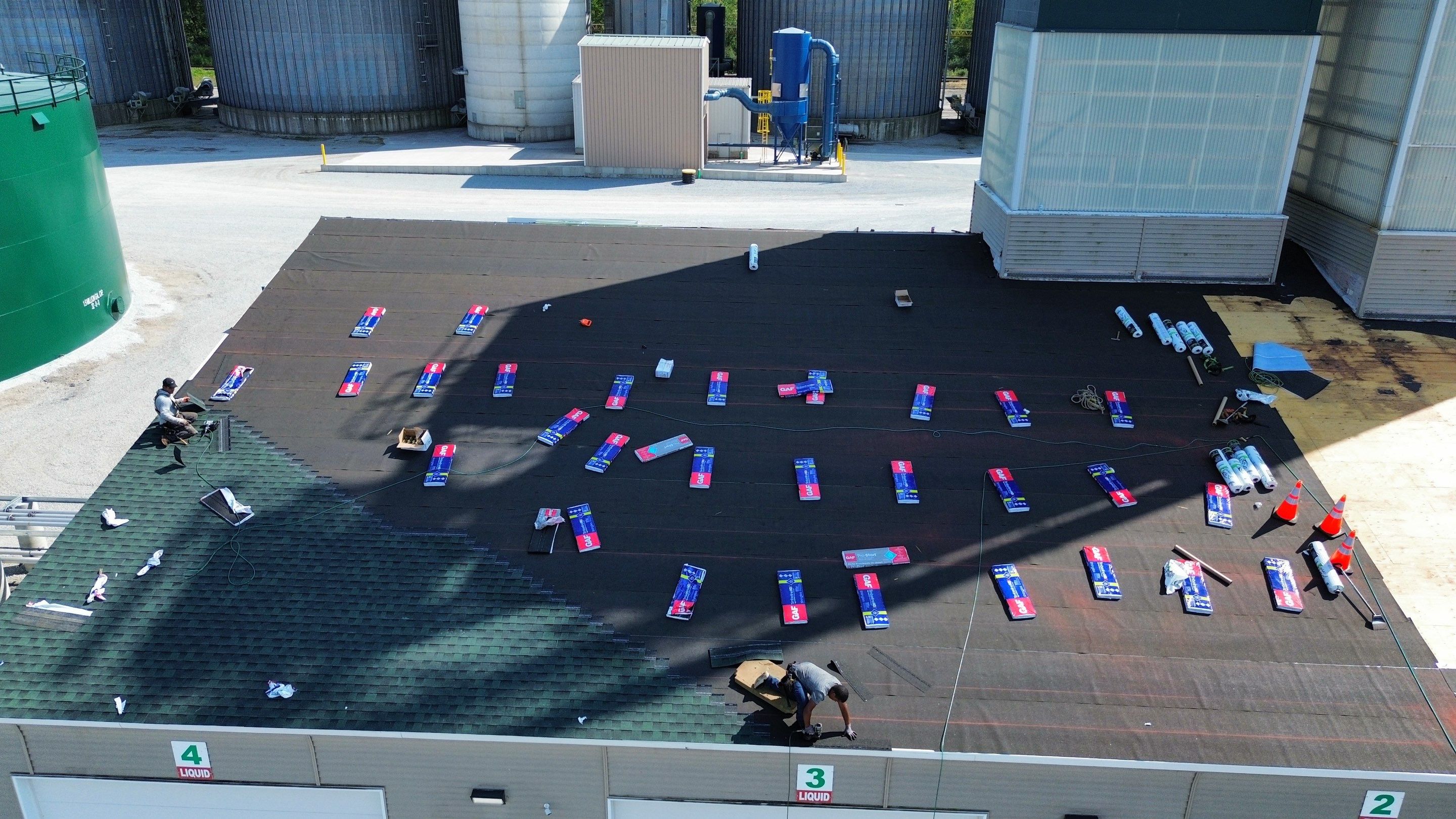 Commercial Roofing Installation using Timberline HDZ Shingles - Hunter Green by RoofX 