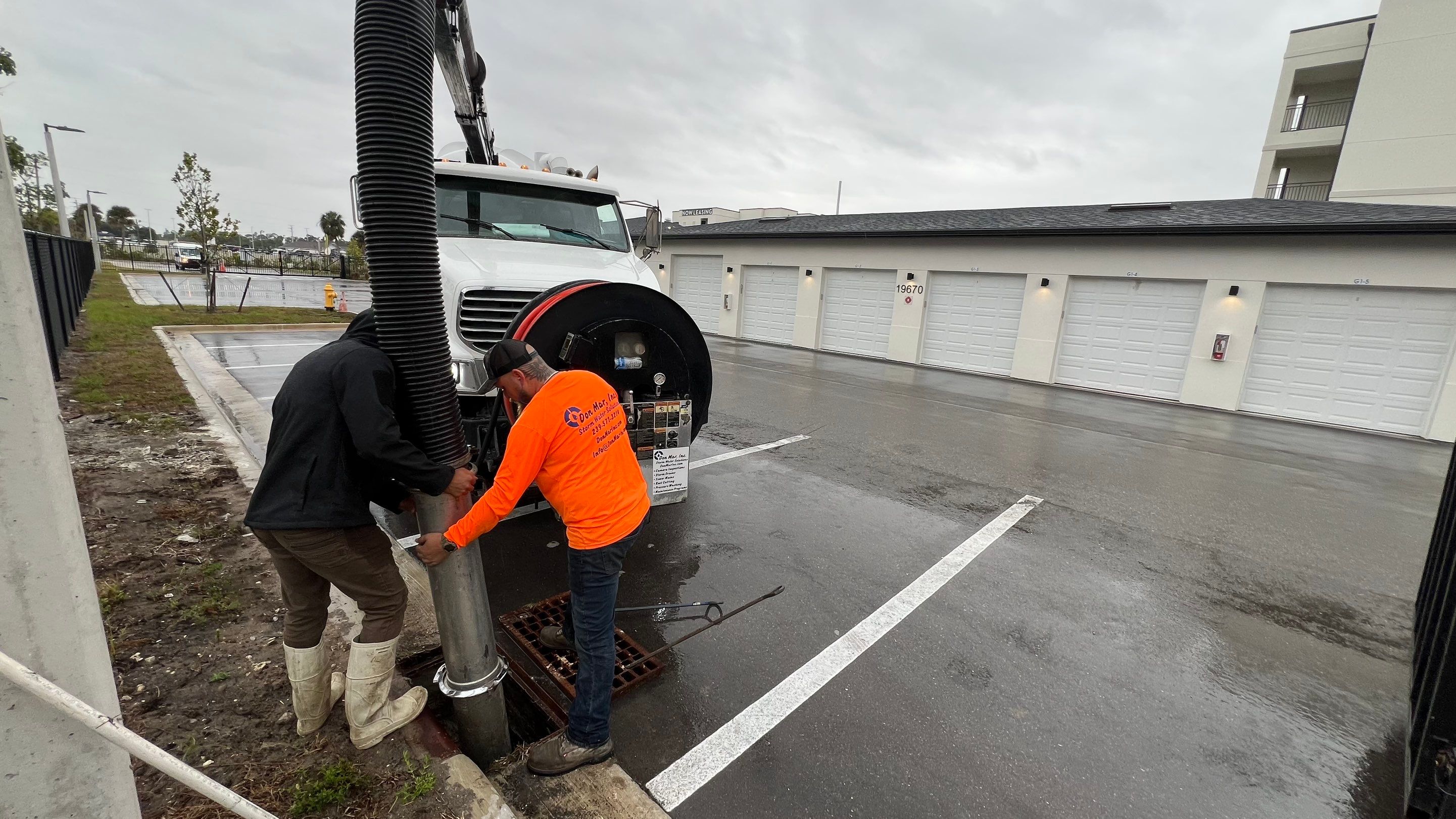 New Construction Apartment Complex Catch Basin Cleaning by APS Power & Water