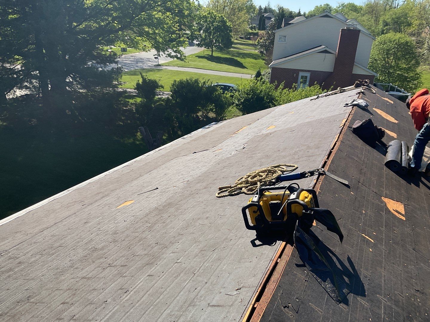 Residential Roofing Installation using Landmark Shingles Color Weatherwood by Alpha Design Services