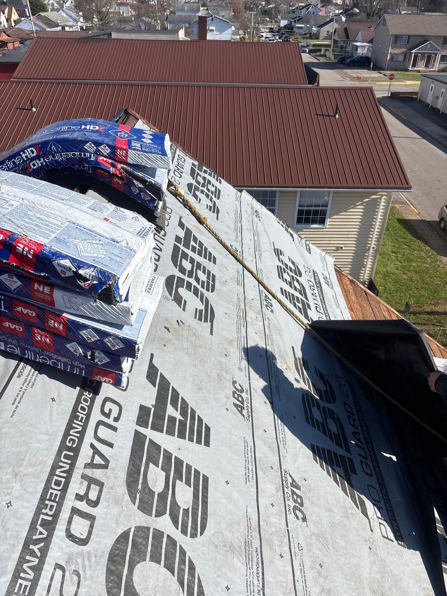 Residential Roofing Installation using GAF Timberline HDZ Charcoal by Rainstoppers Roofing