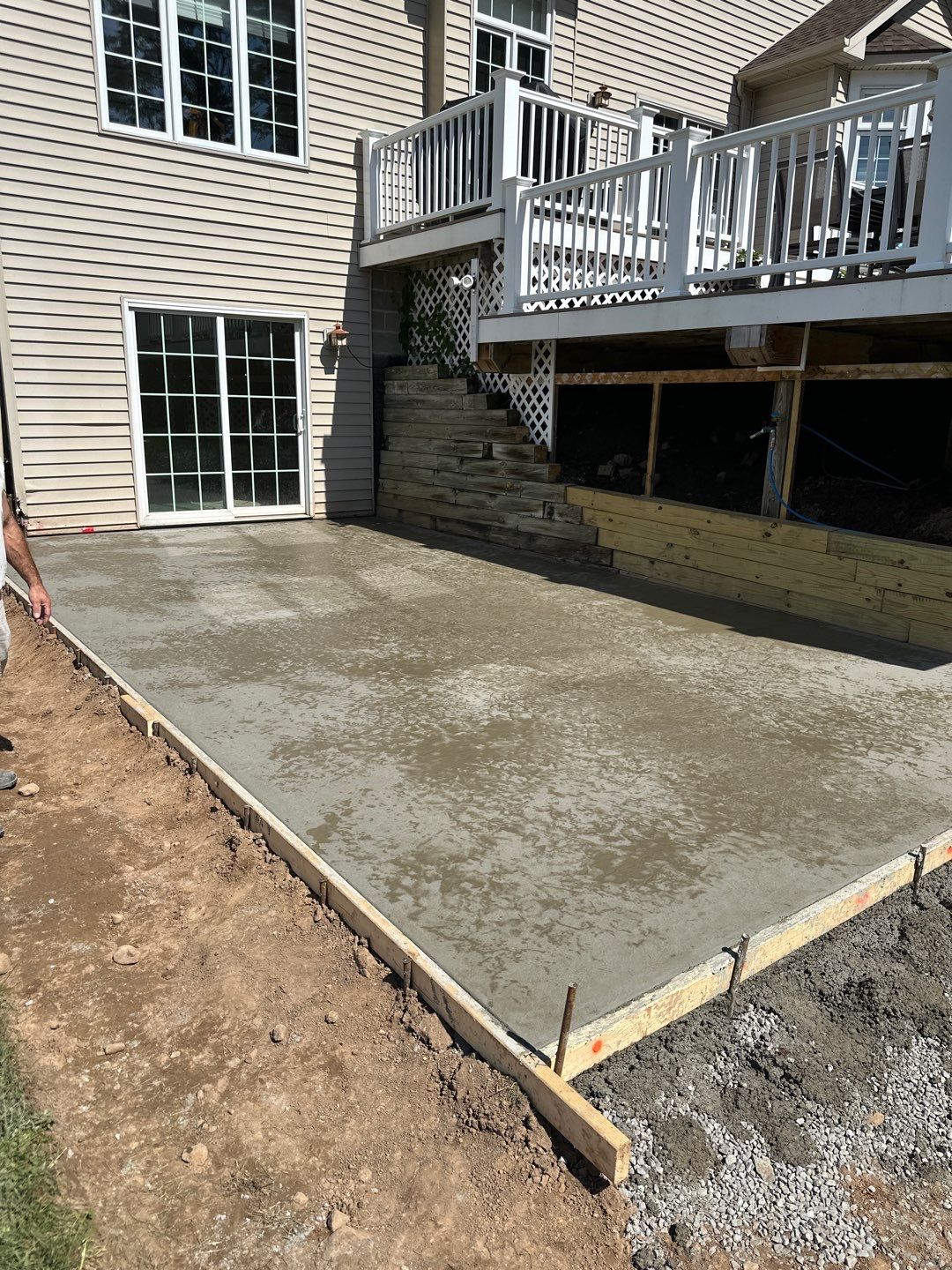 Rolled slate stamped patio  by NG Masonry & Construction LLC