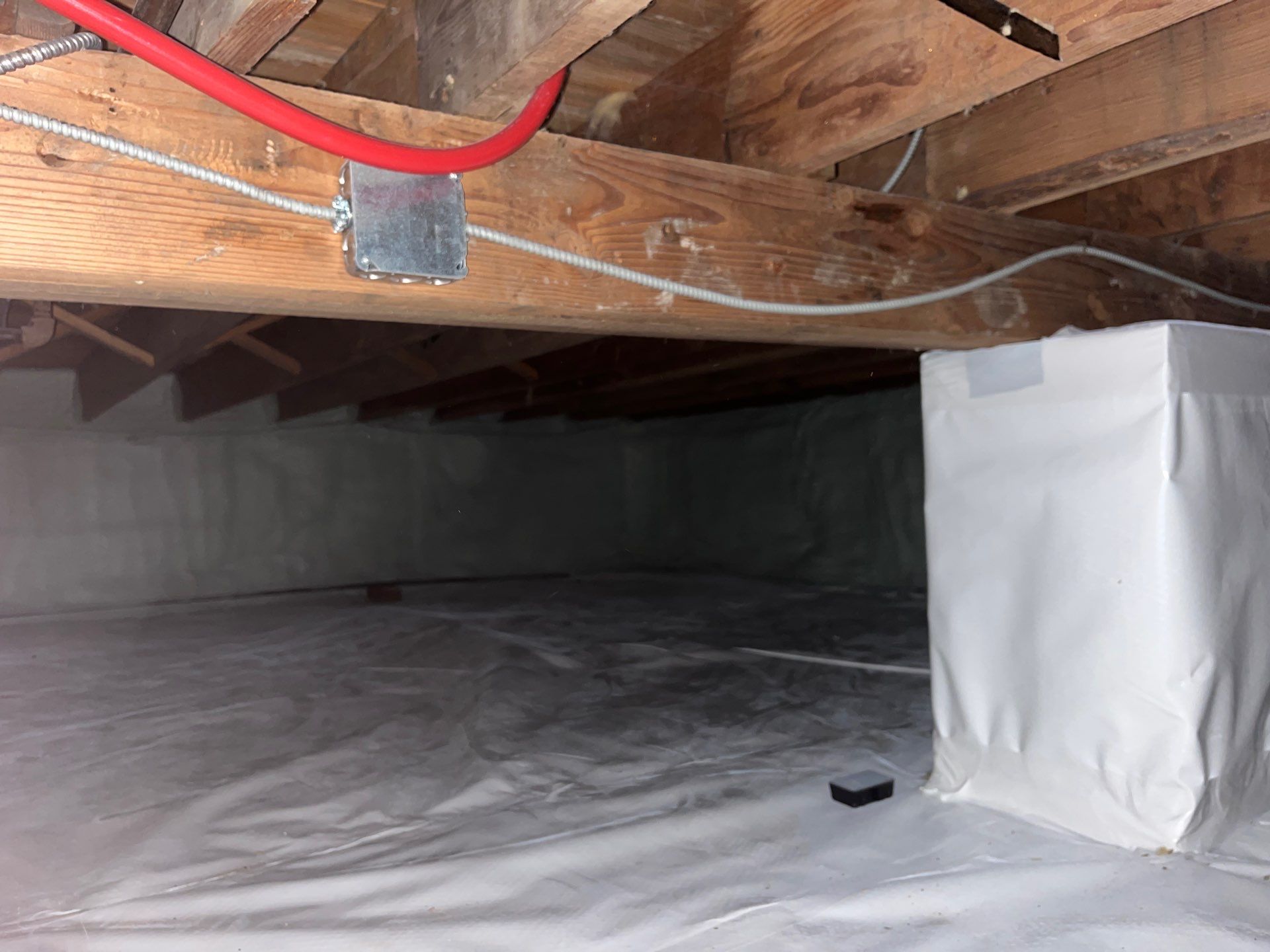 Basement Exterior Walls using Crawl Space Liner by NYS Foam & Energy