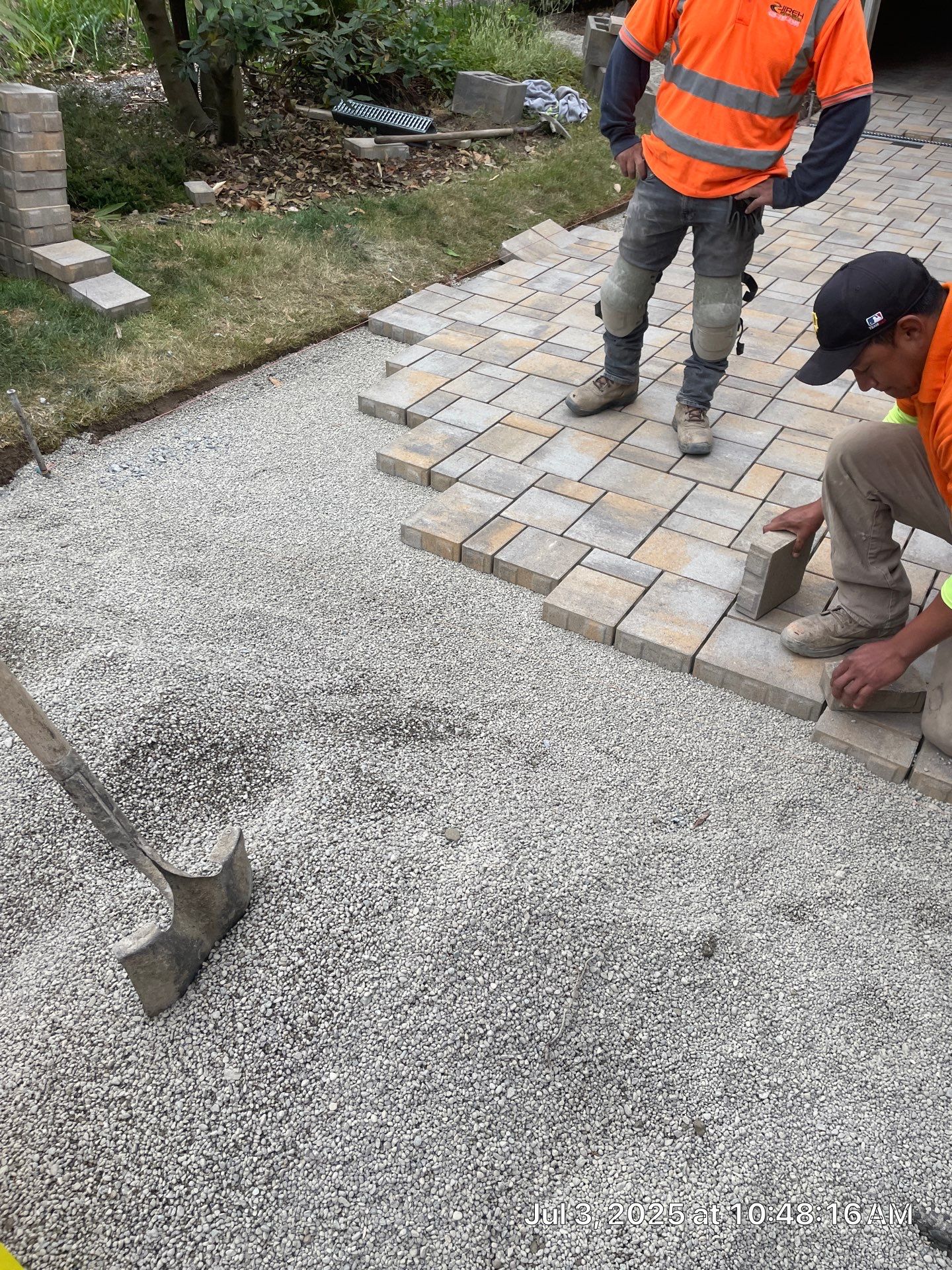 Pavers Driveway & Walkway with Concrete Lip | Seattle  by Jireh Asphalt & Concrete Inc 