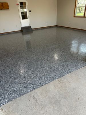 Epoxy Garage Floor Transformation and Concrete Repair in Beatrice