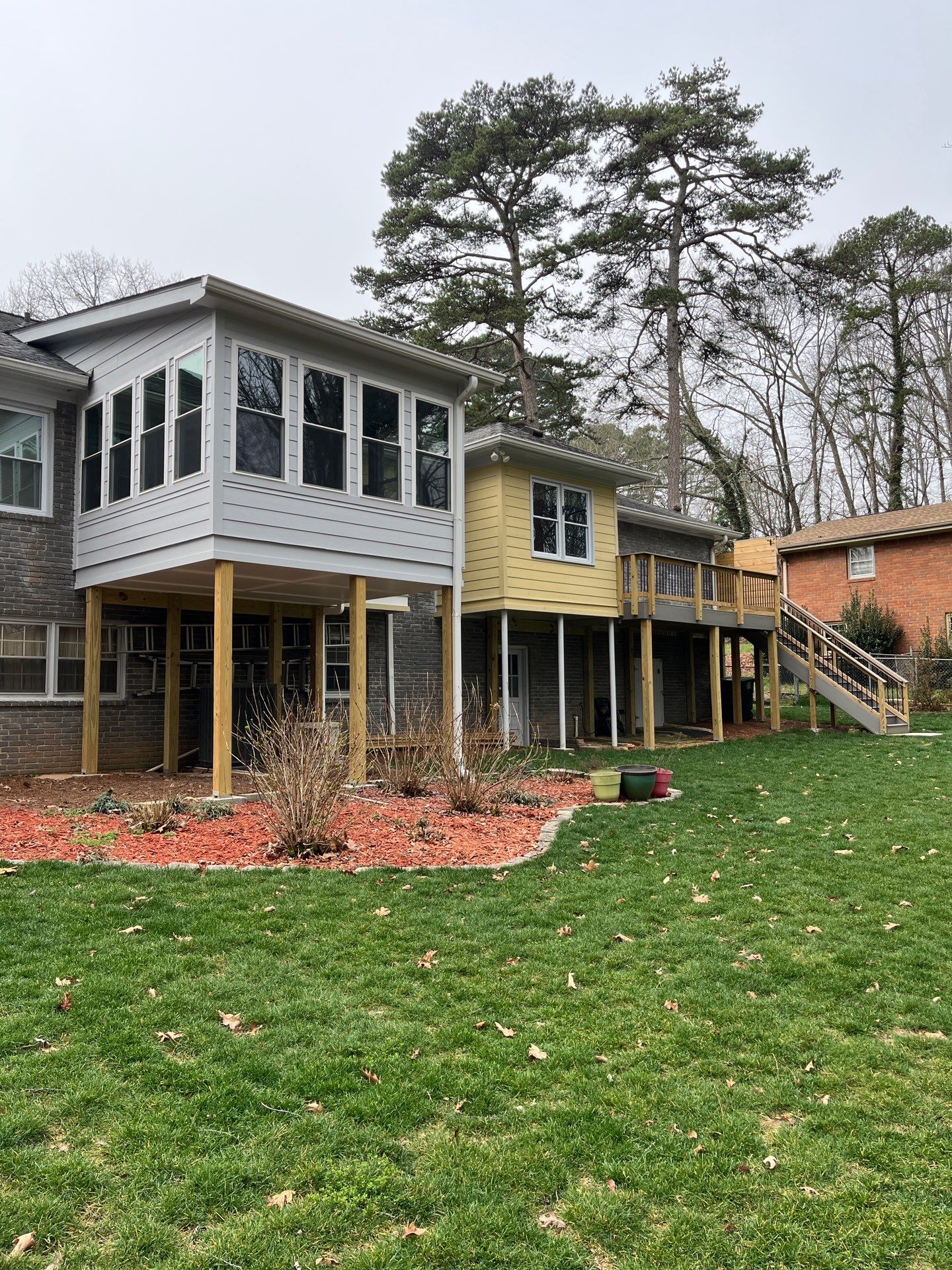 James Hardie Siding Replacement, Trex Railing Install, Exterior Painting, and Staining in Stone Mountain, GA by Nelson Exteriors 