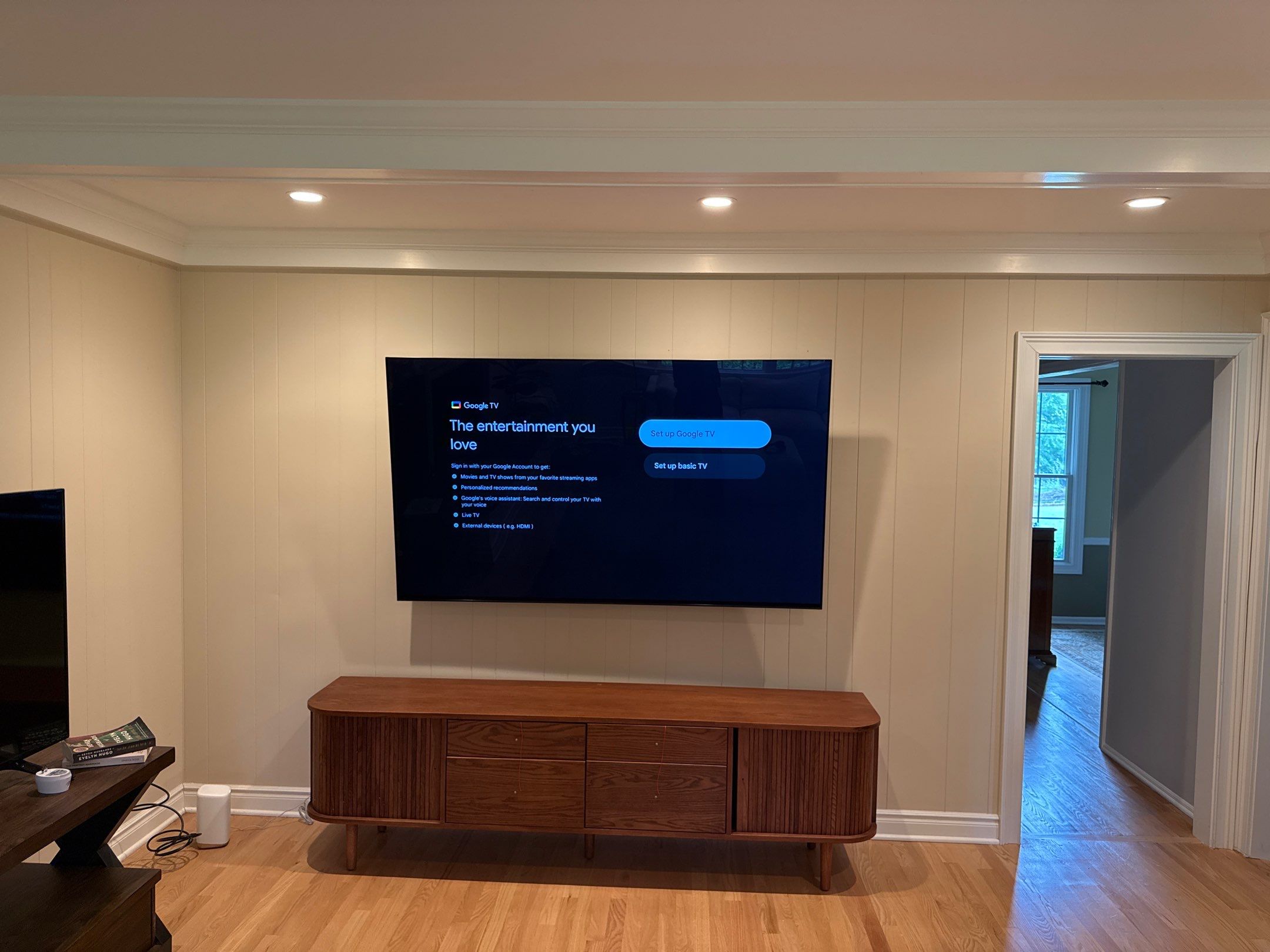 TV Mount & Hidden Wiring / Recessed Outlet Installation by Spartan Home Pros