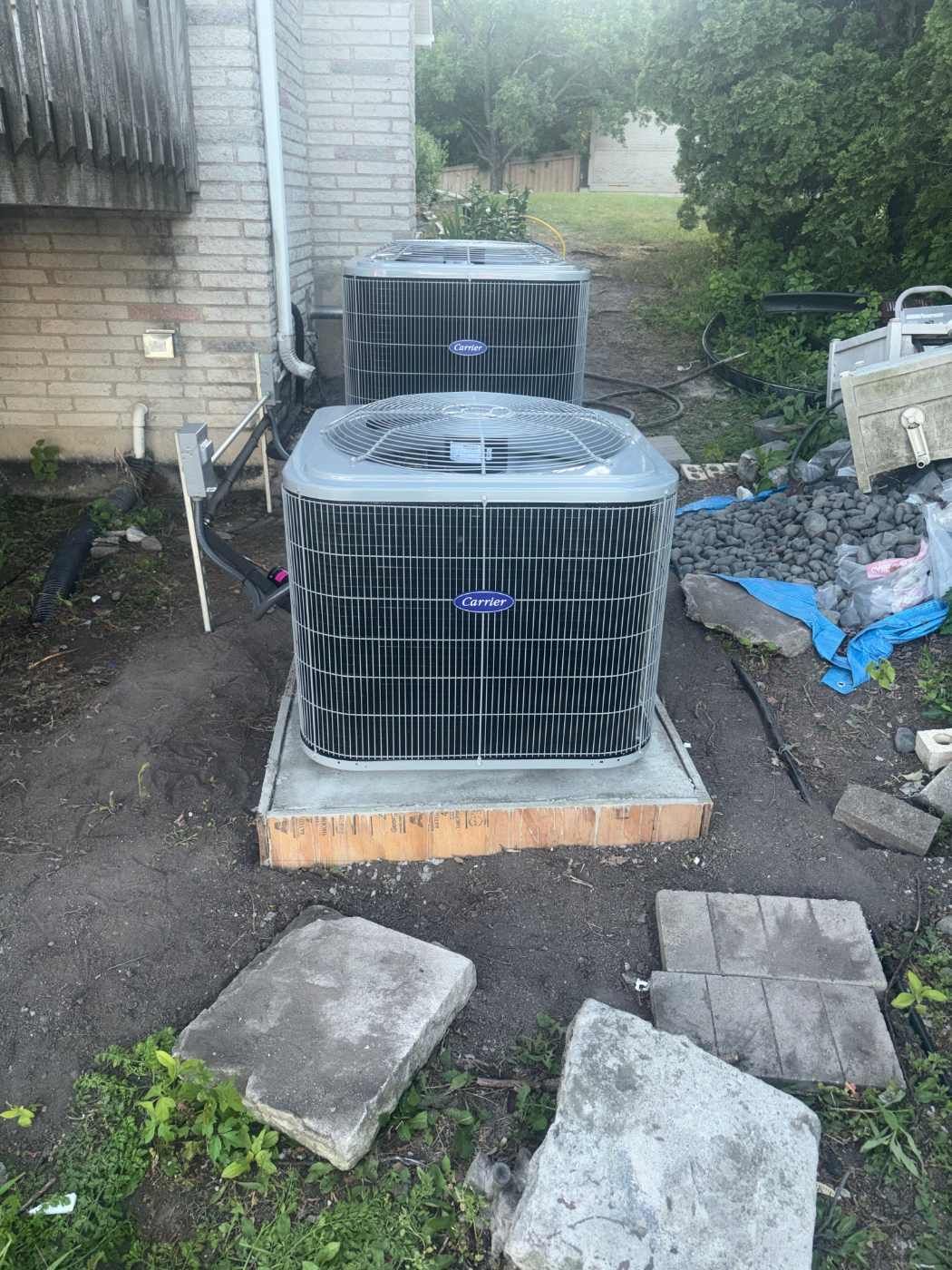 Twin Carrier Comfort 14 Central Air Conditioner Installation – Des Plaines, IL | GSHA Services, LTD by GSHA Services LTD