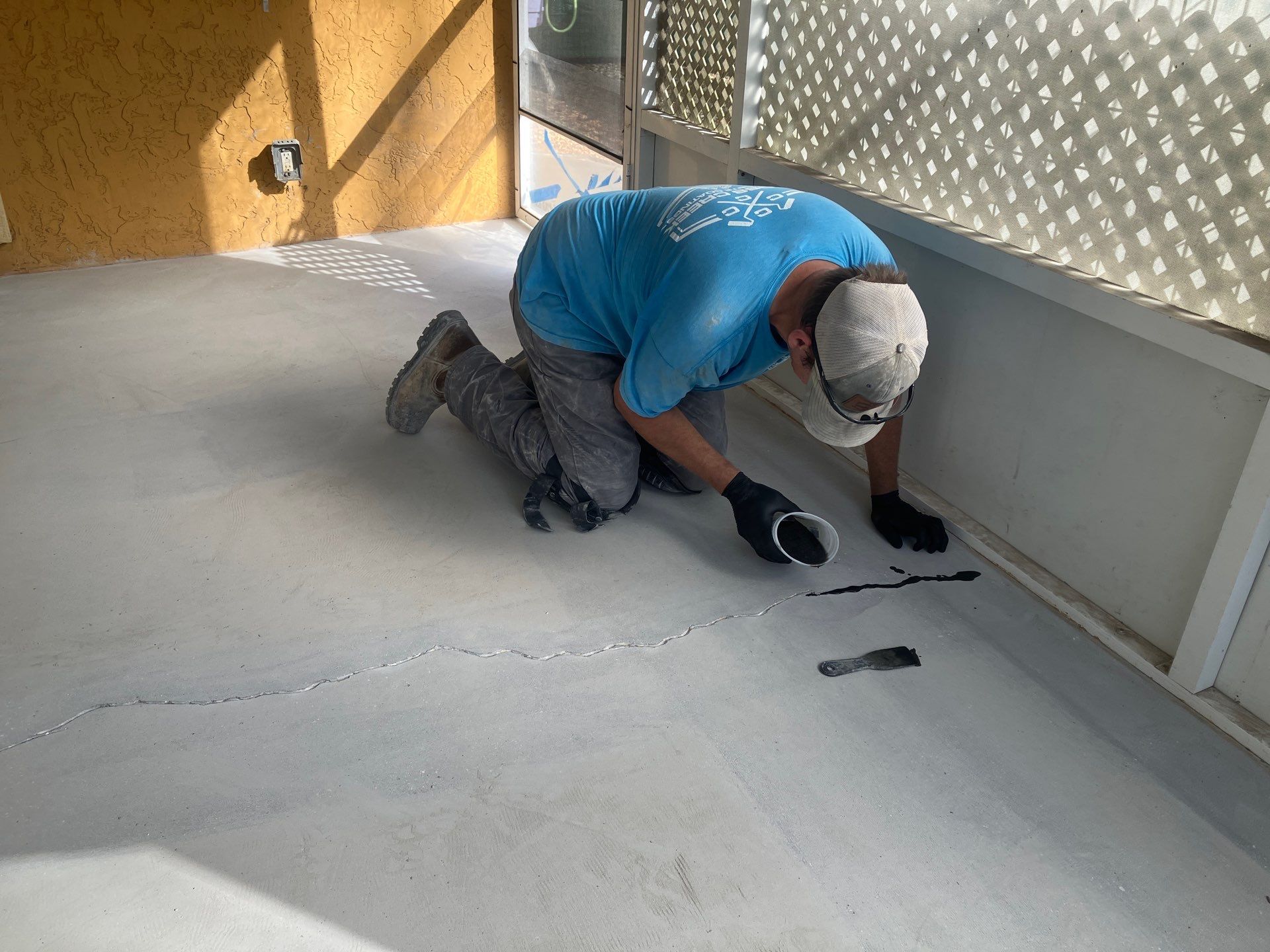 Patio in Tidal Wave by Cross Creek Concrete Coatings