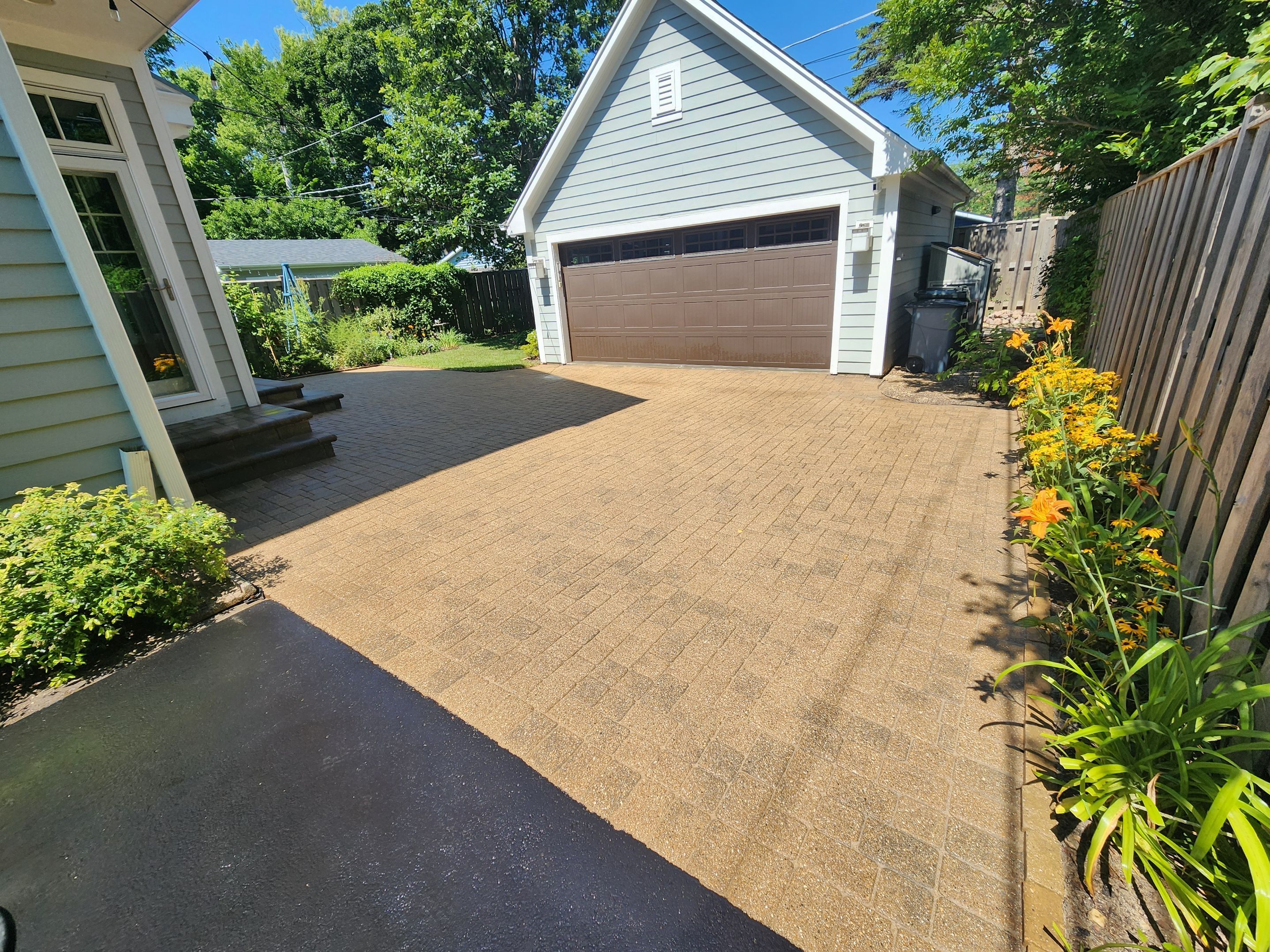 Highland Park, Brick paver cleaning sanding and sealing   by Northern Power Washing LLC.