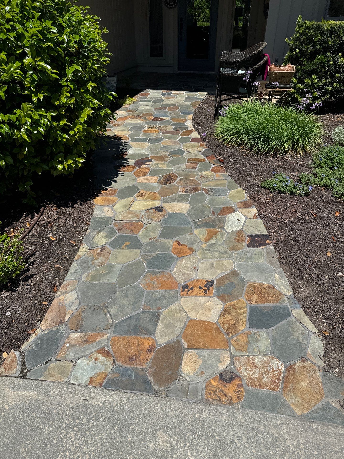Custom Herringbone Paver Walkway and Entryway in Hilton Head Island by Lowcountry Scapes, LLC